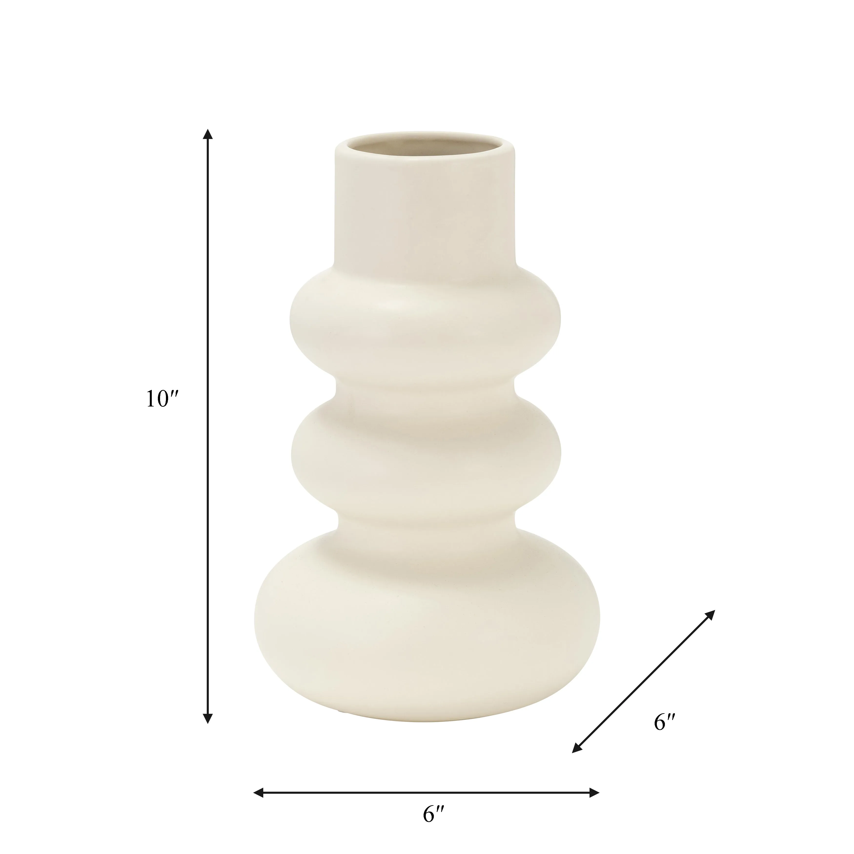 DOL, 10"H STACKED SPHERES, COTTON