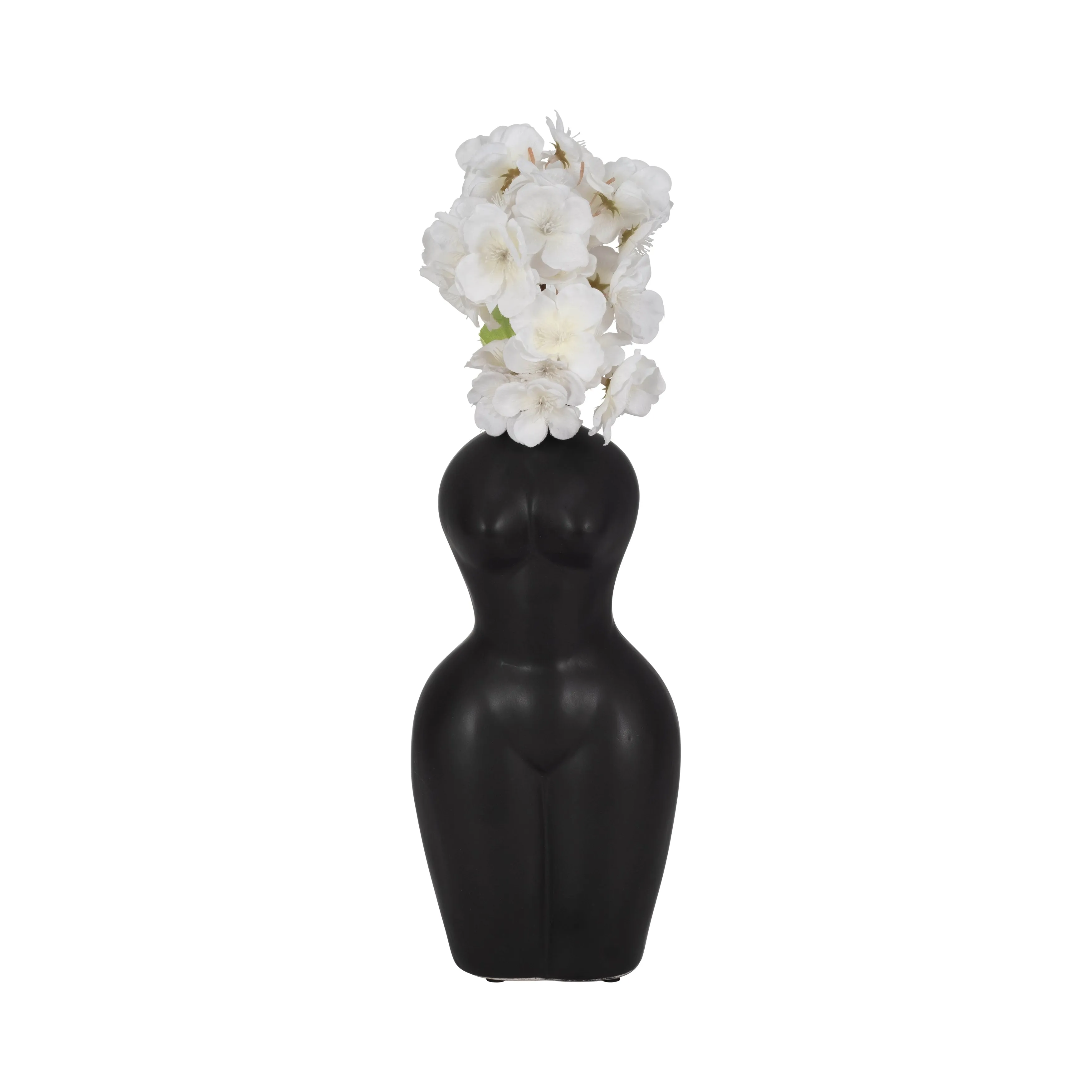 DOL, 12"H TORSO VASE, BLACK