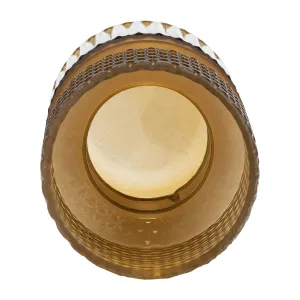 GLASS 10" MALLET VASE, AMBER