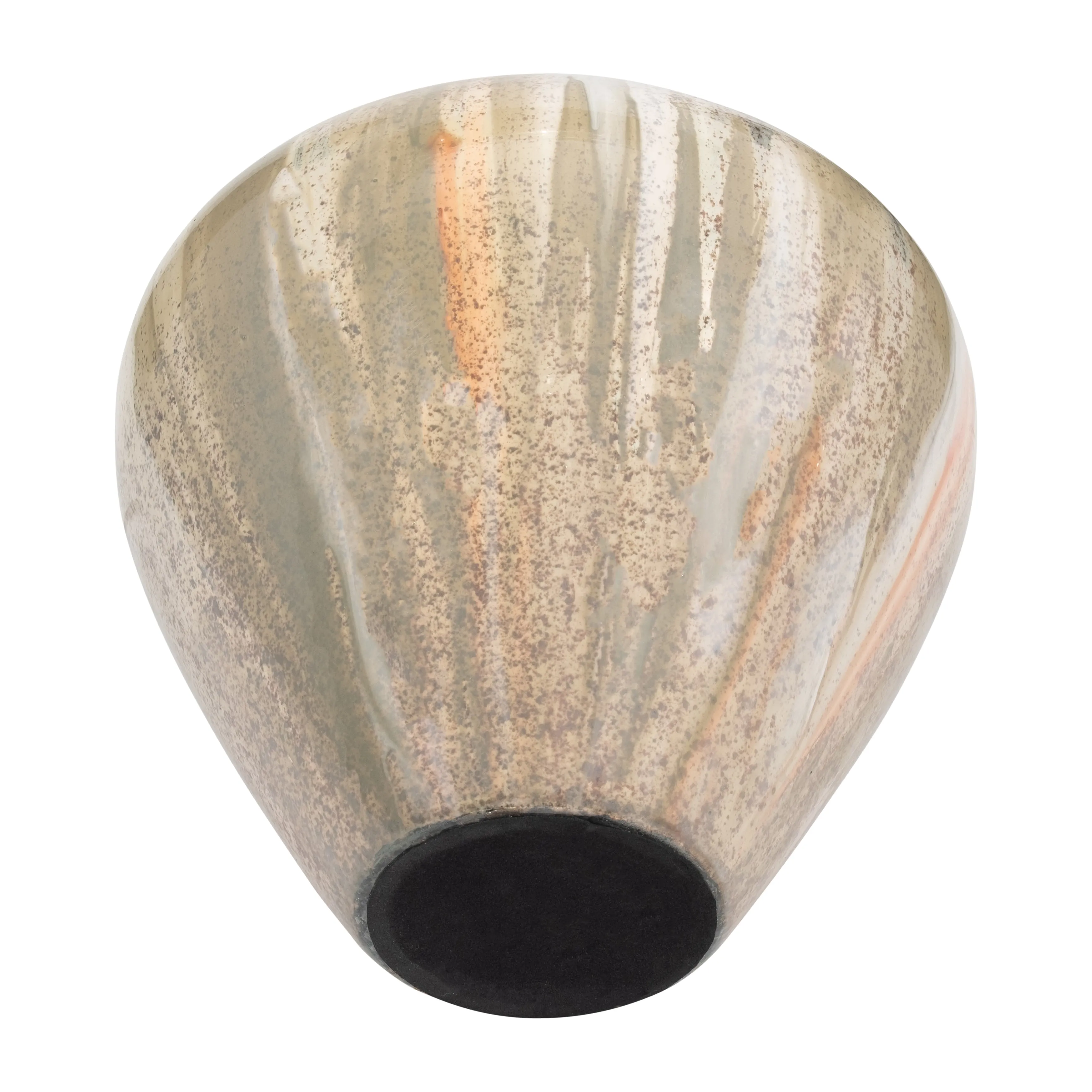 GLASS, 10" TEMPLE VASE W/ RESIN TOPPER, BLUSH/GREE