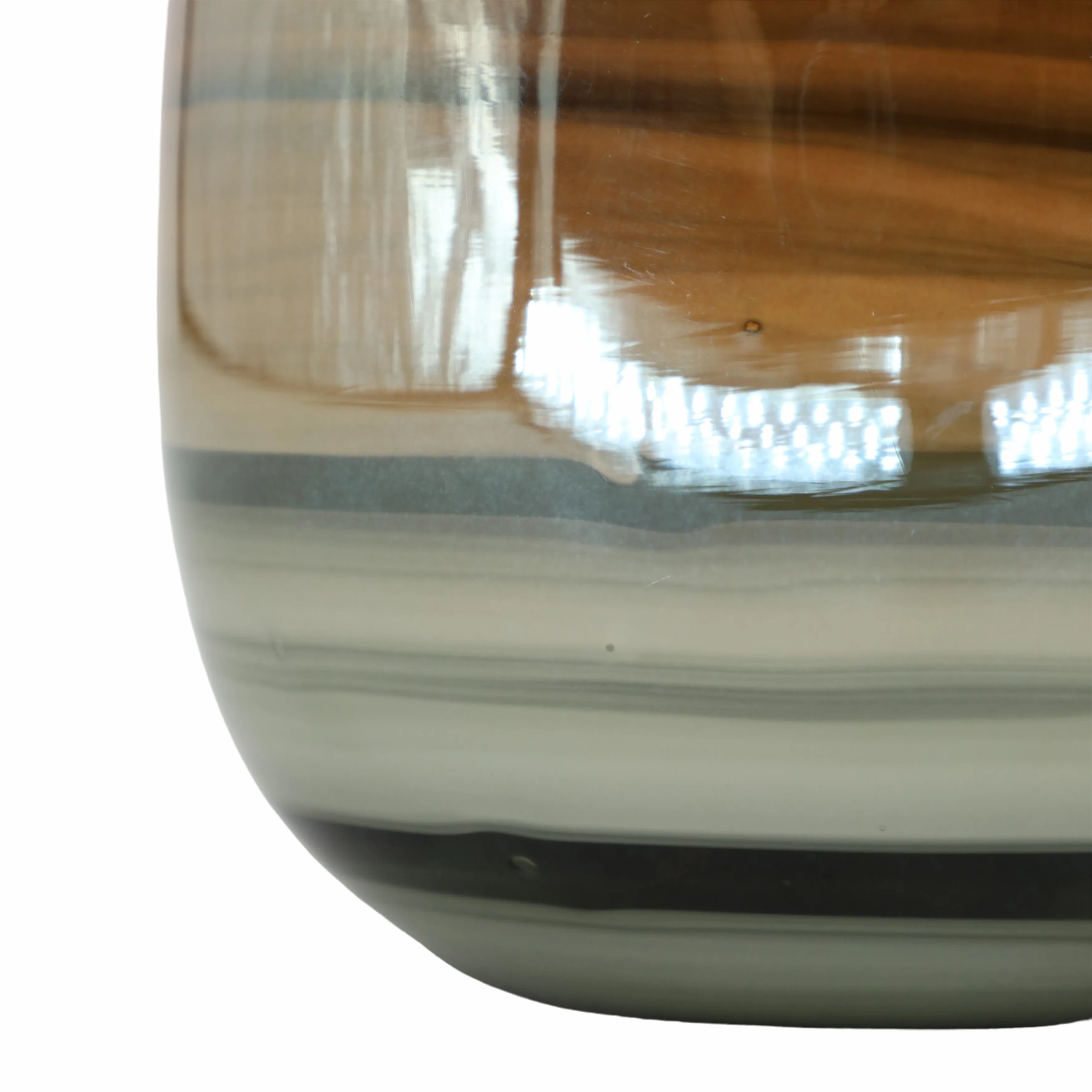Glass 10"H Metallic Vase, Black/Gold