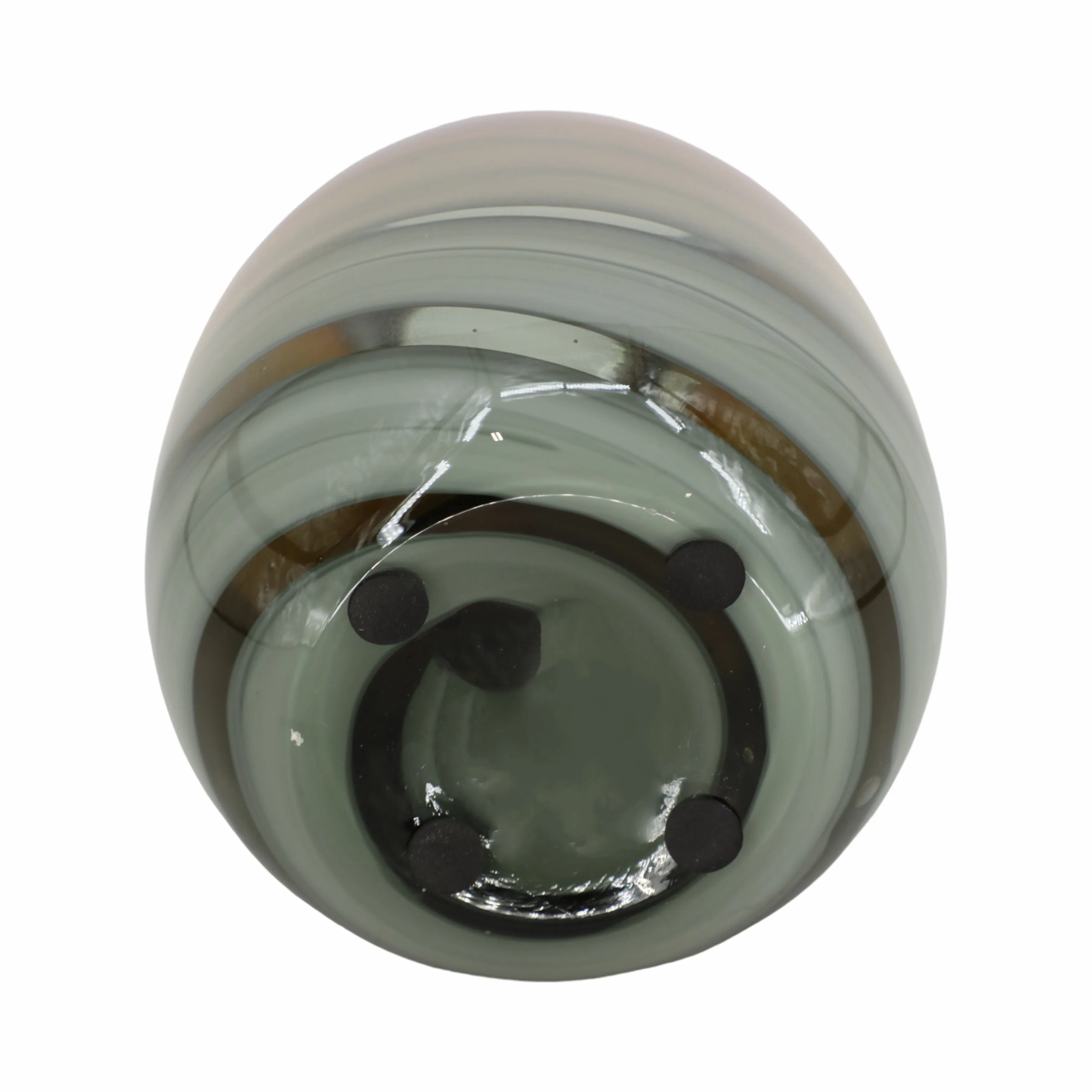Glass 10"H Metallic Vase, Black/Gold
