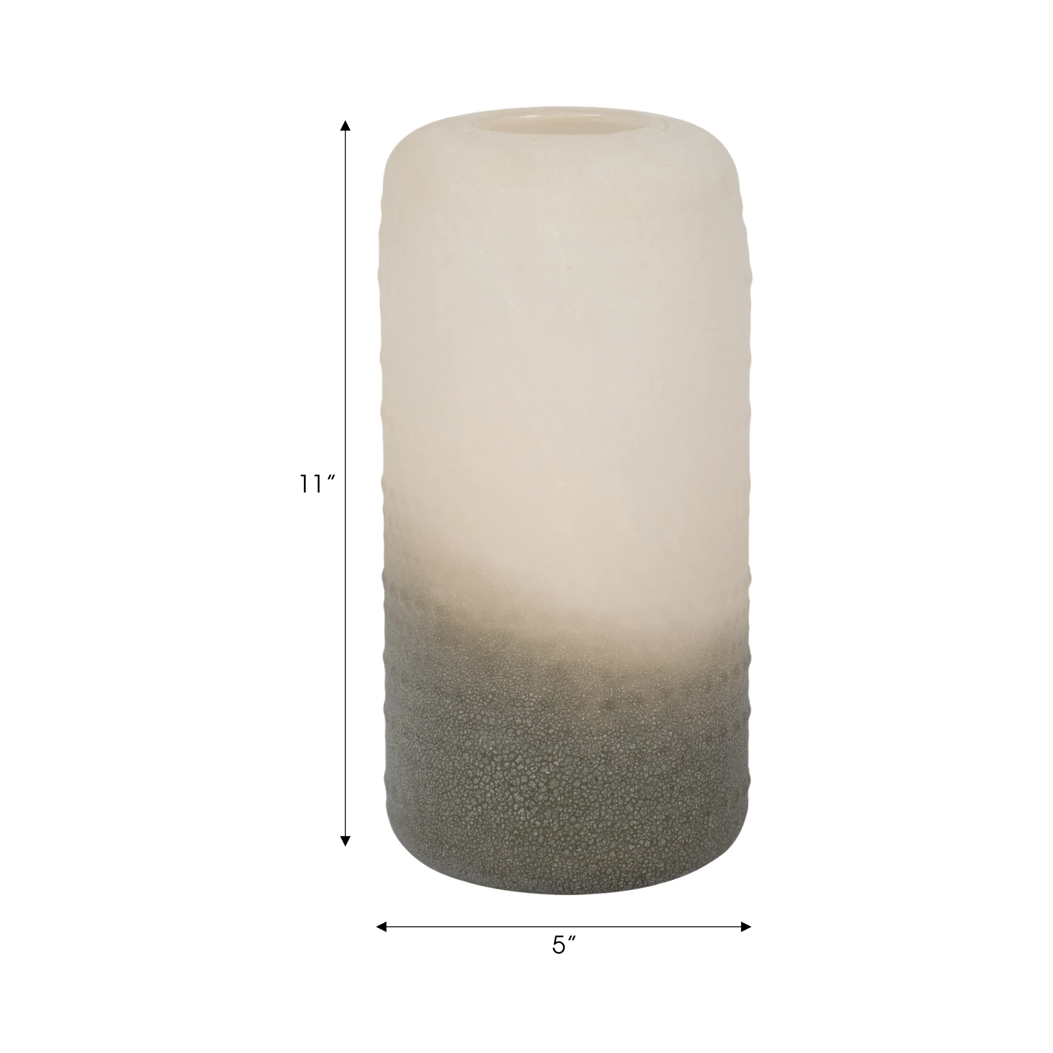 Glass 11" Textured 2-tone Vase,