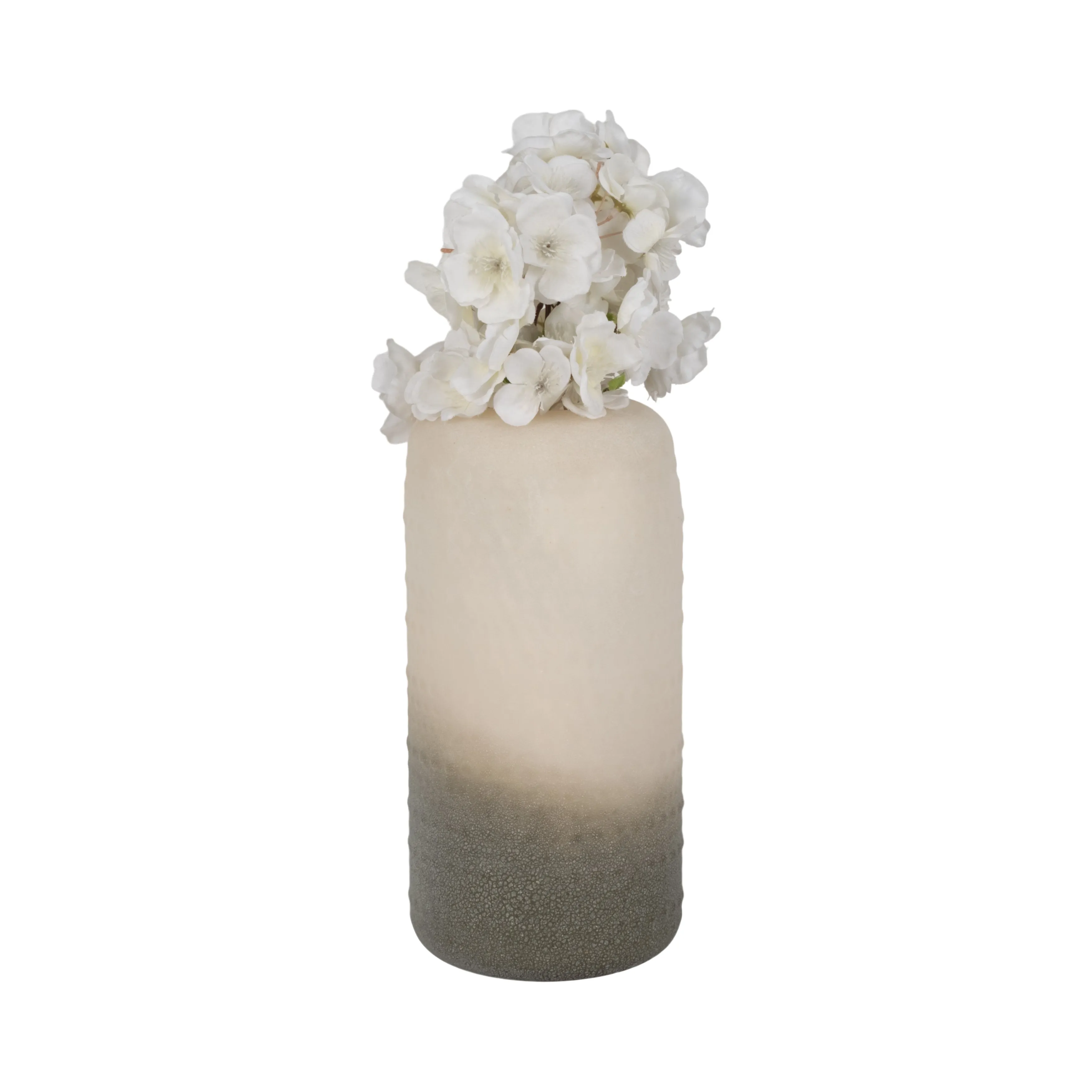 Glass 11" Textured 2-tone Vase,