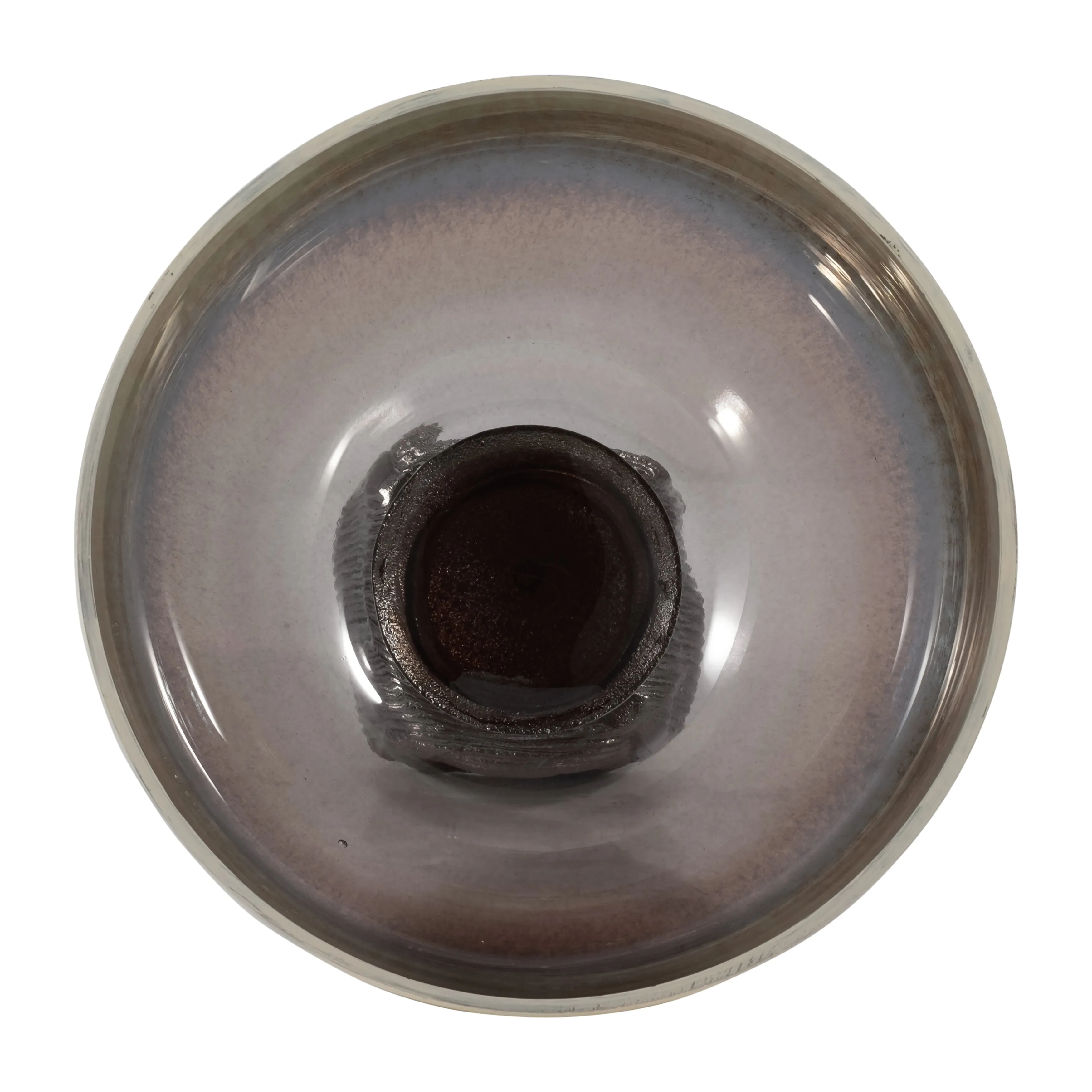 GLASS, 12" BOWL ON METAL BASE, MULTI KD