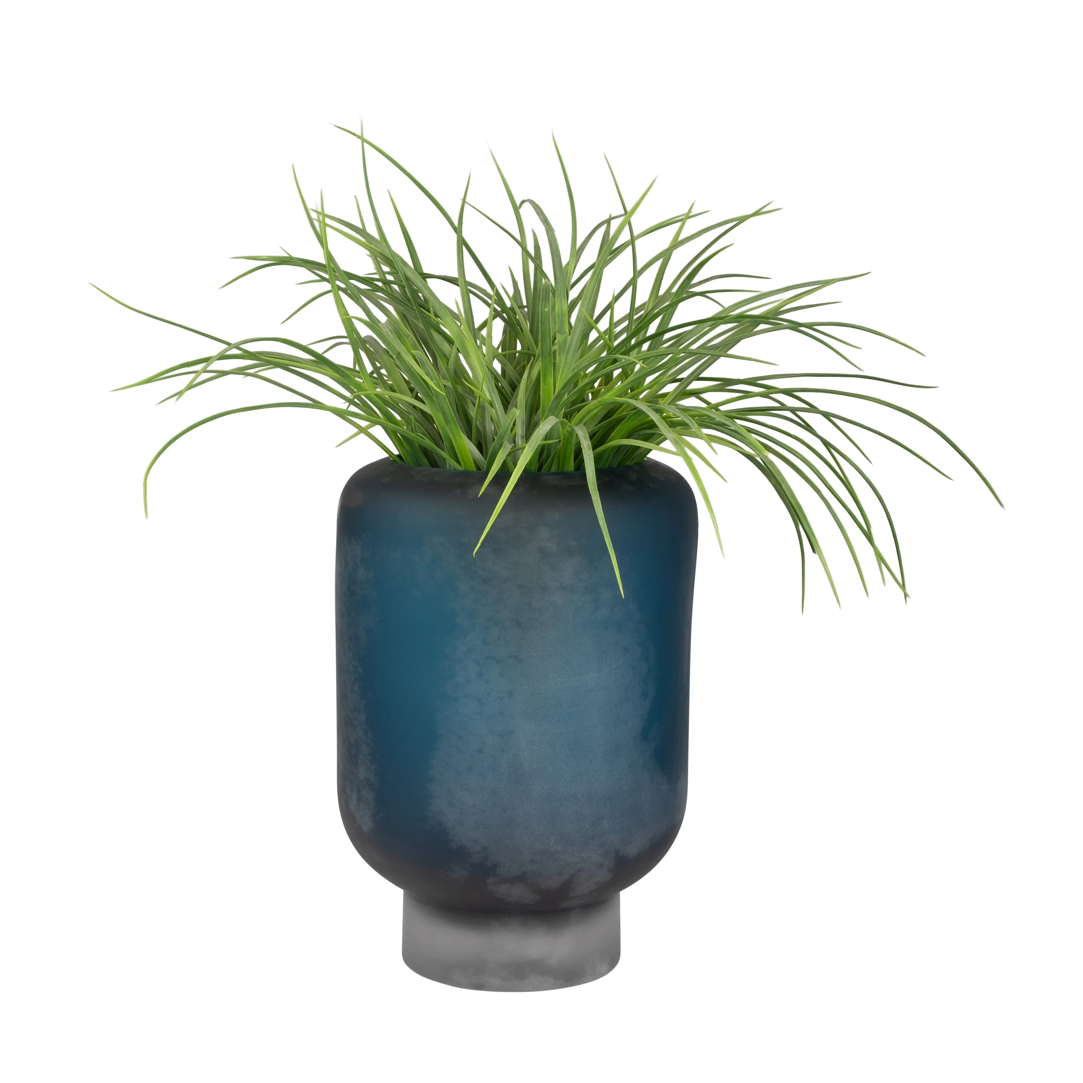 GLASS, 12" VASE BLUE