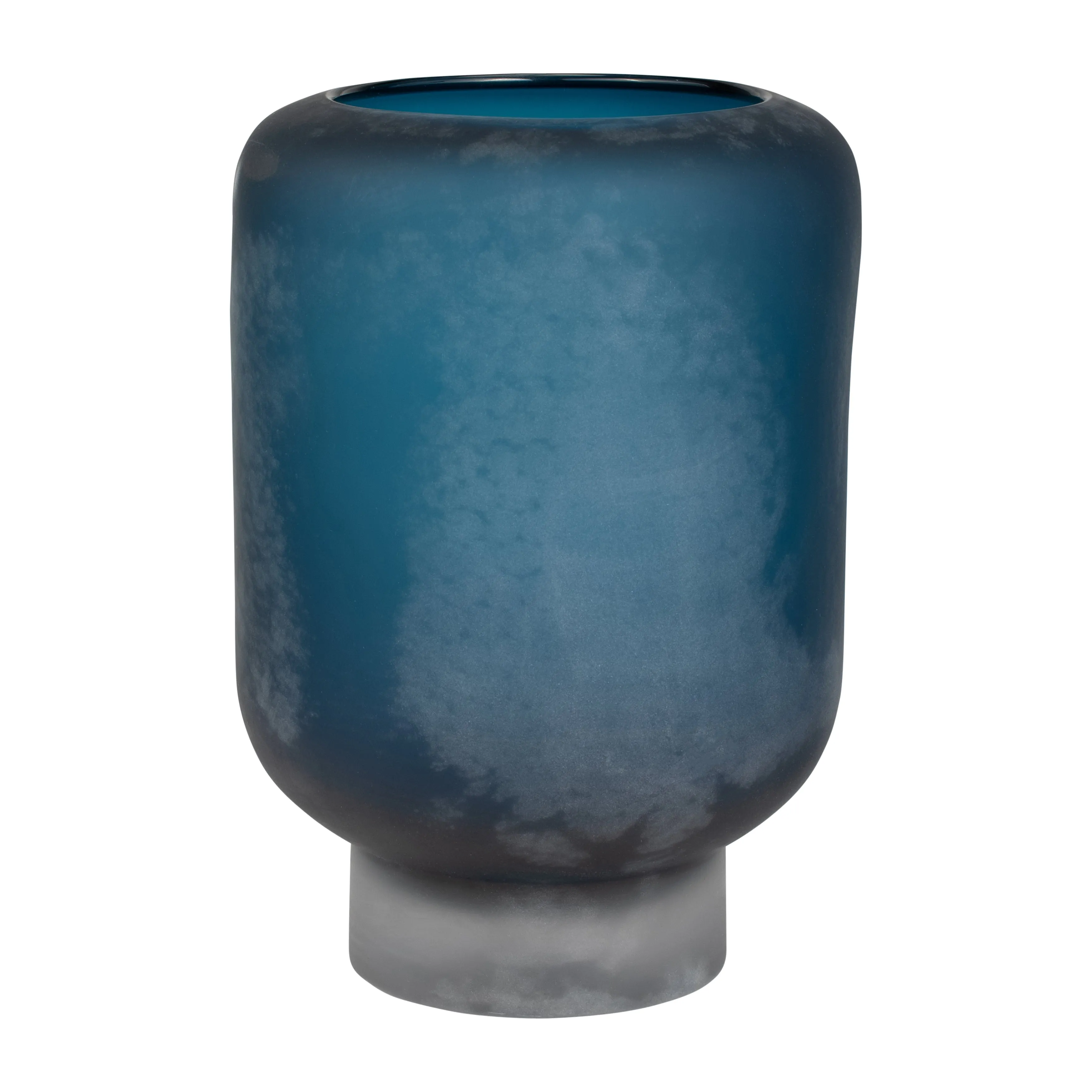 GLASS, 12" VASE BLUE