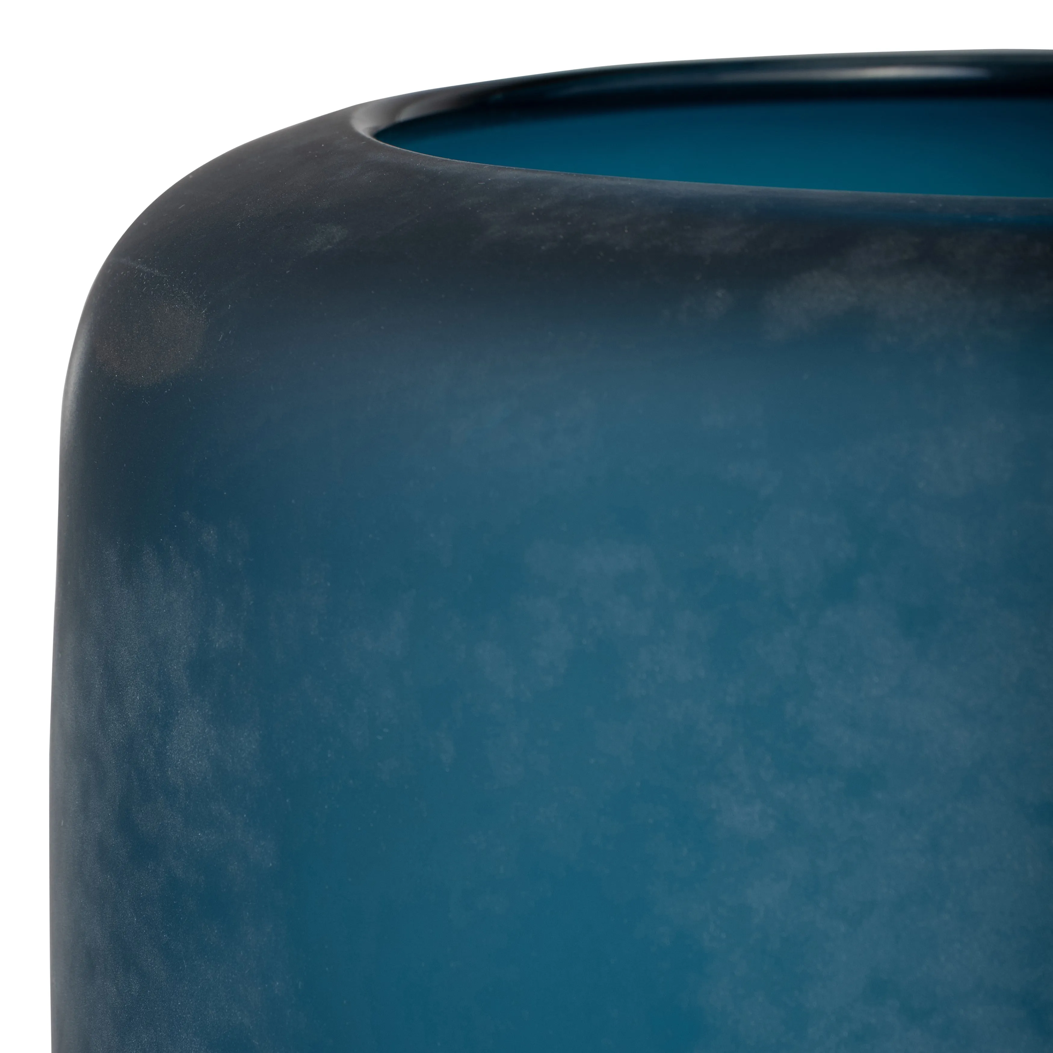 GLASS, 12" VASE BLUE
