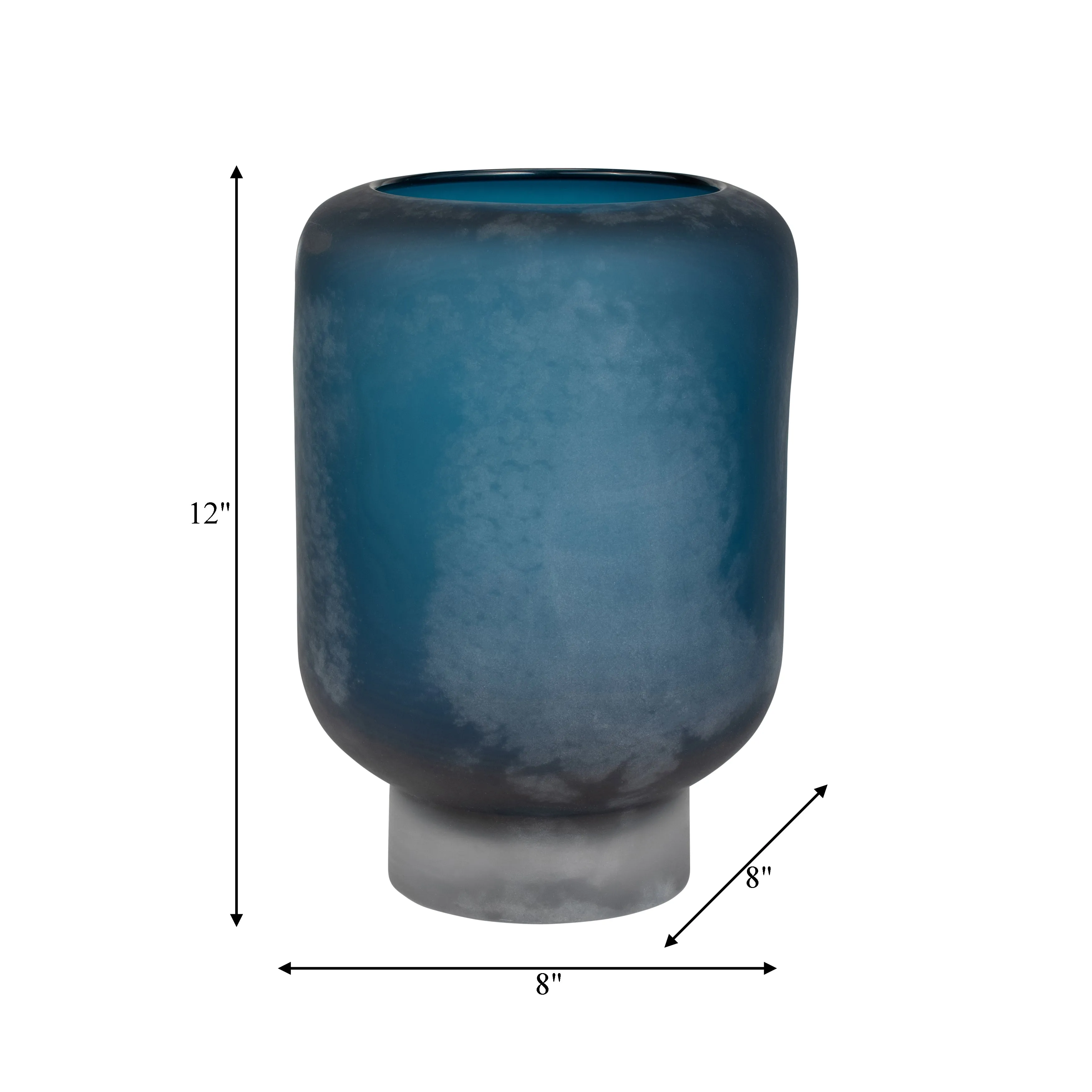 GLASS, 12" VASE BLUE