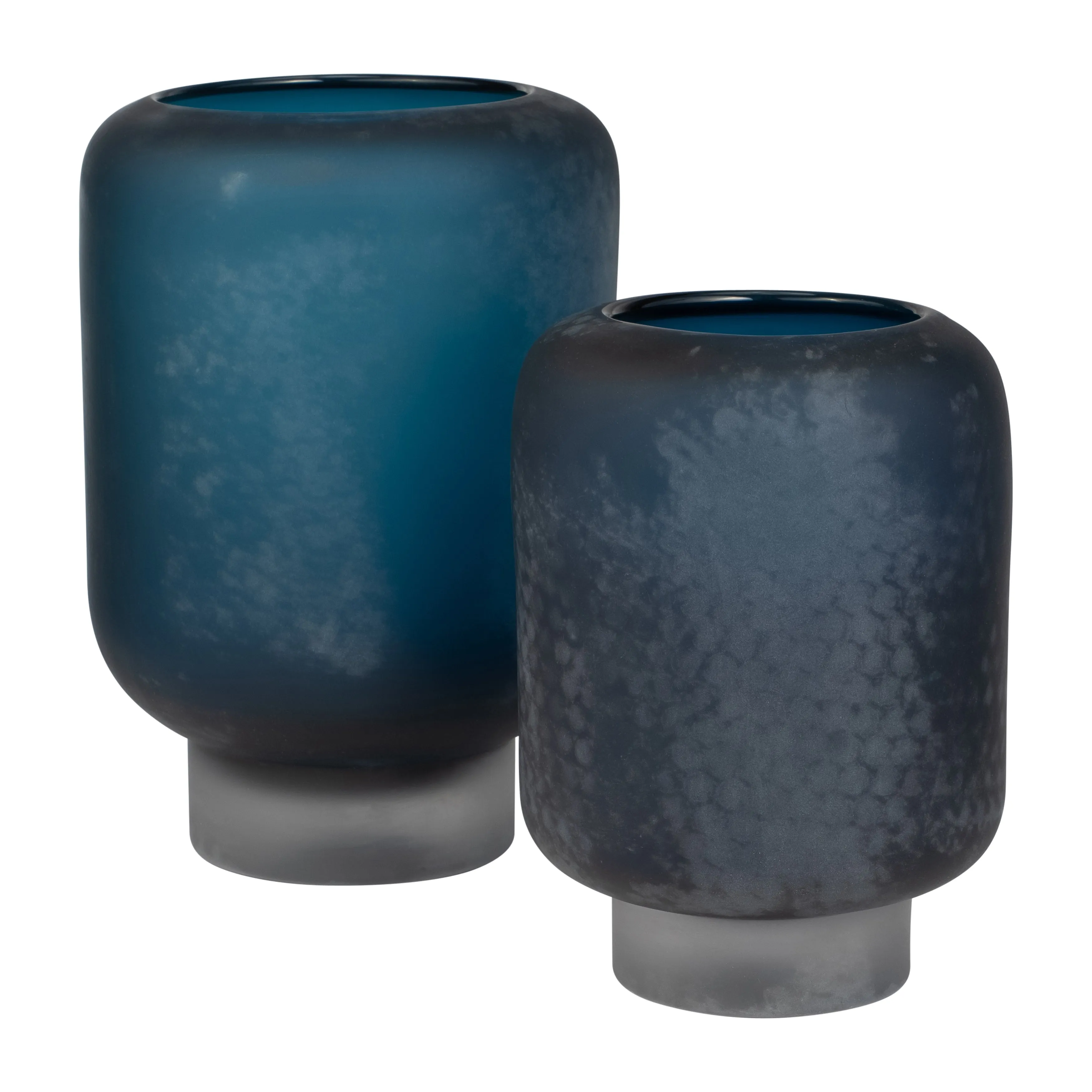 GLASS, 12" VASE BLUE