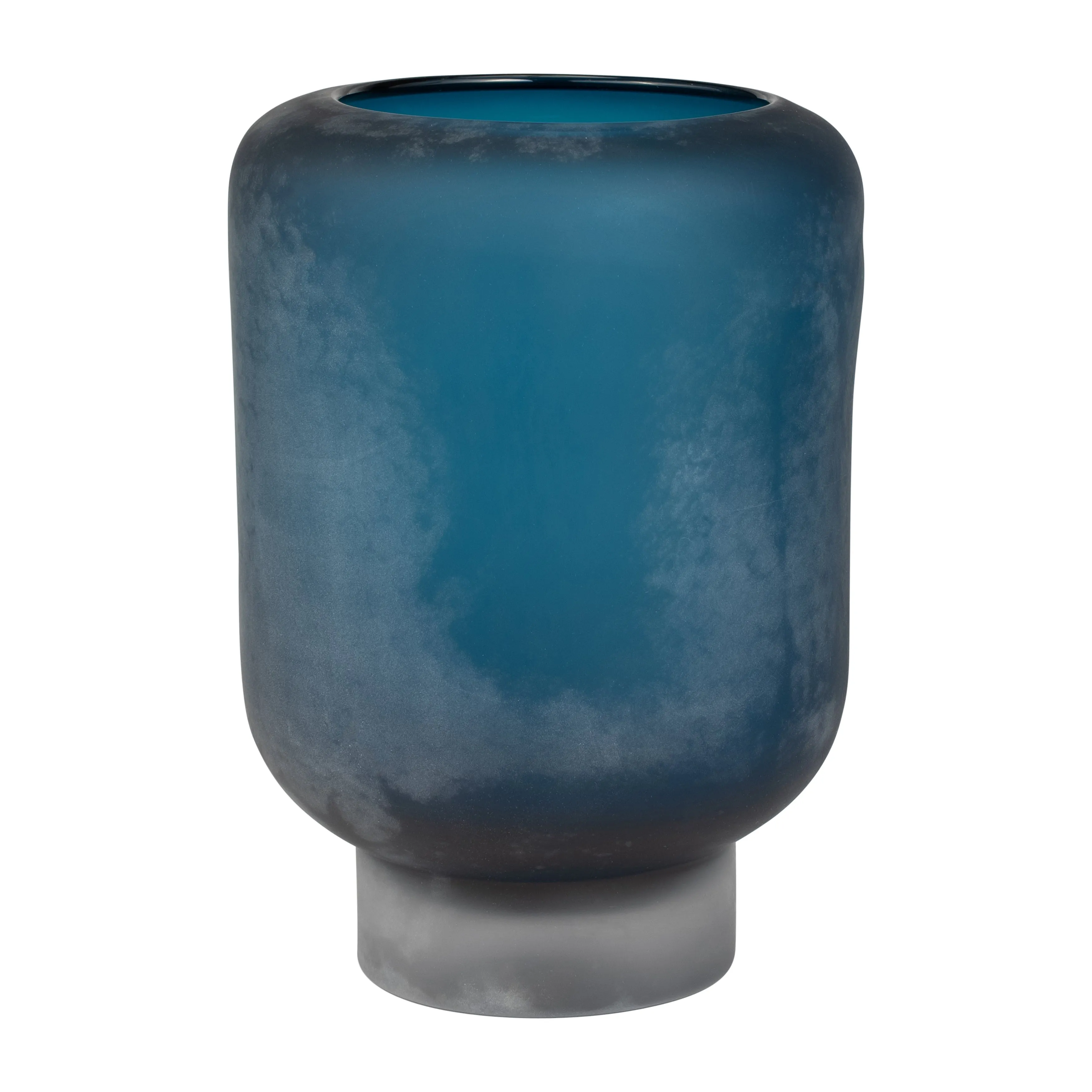 GLASS, 12" VASE BLUE