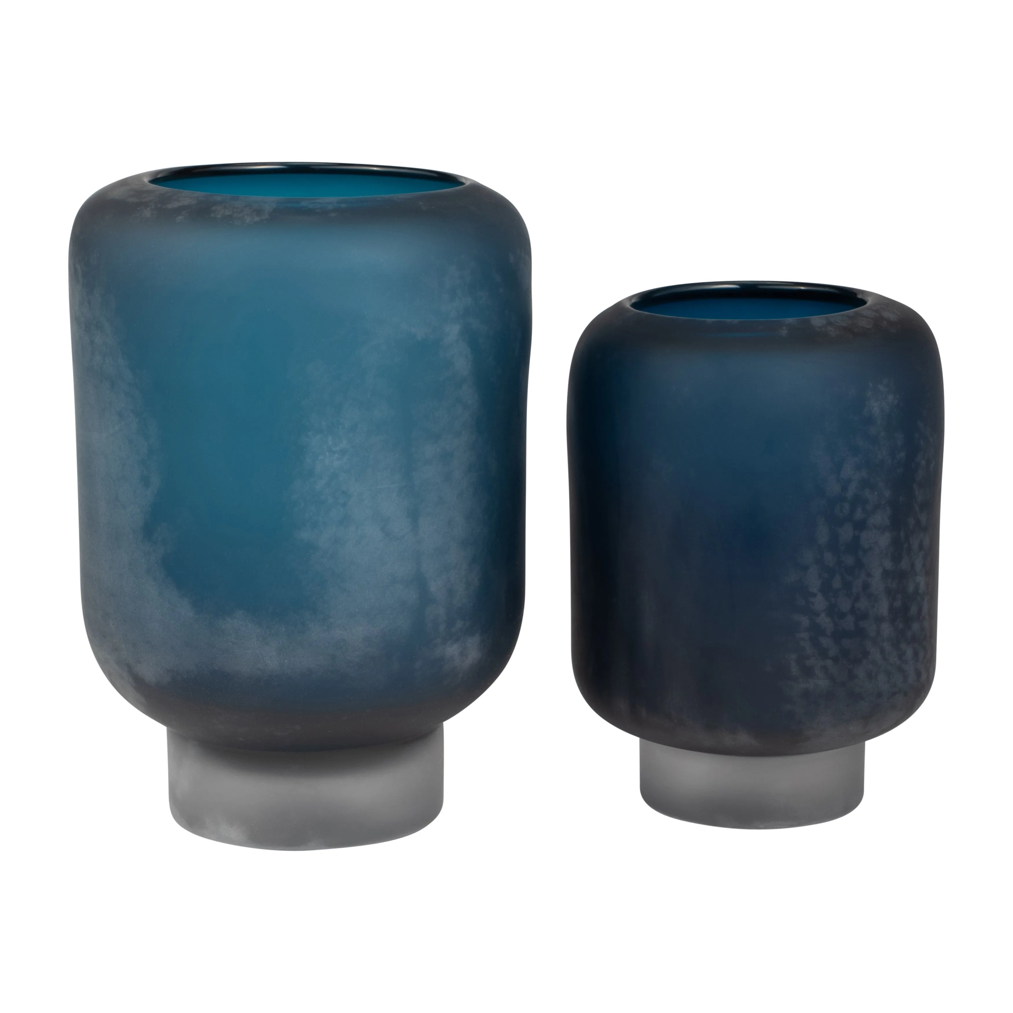 GLASS, 12" VASE BLUE