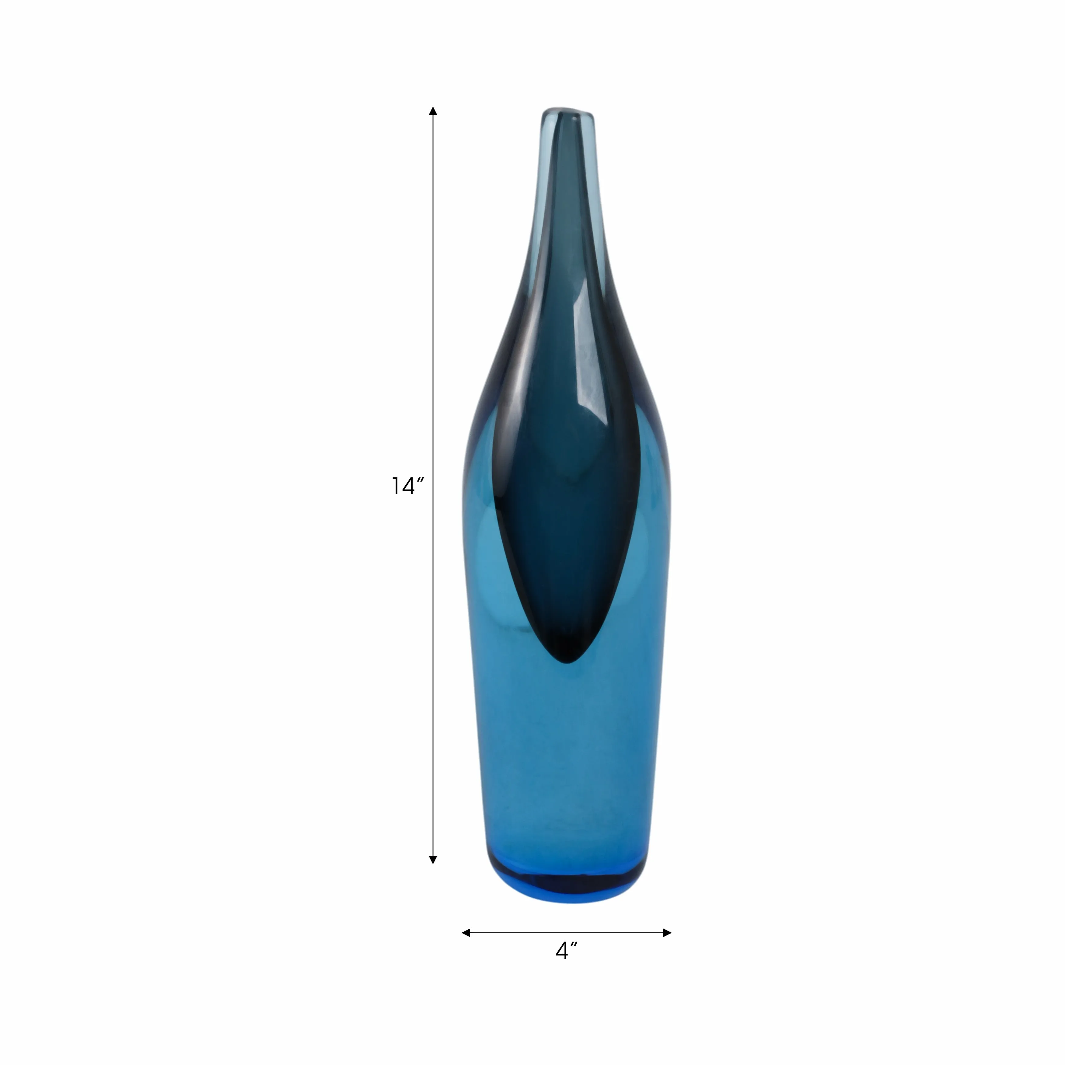 GLASS 14" DECOR, BLUE