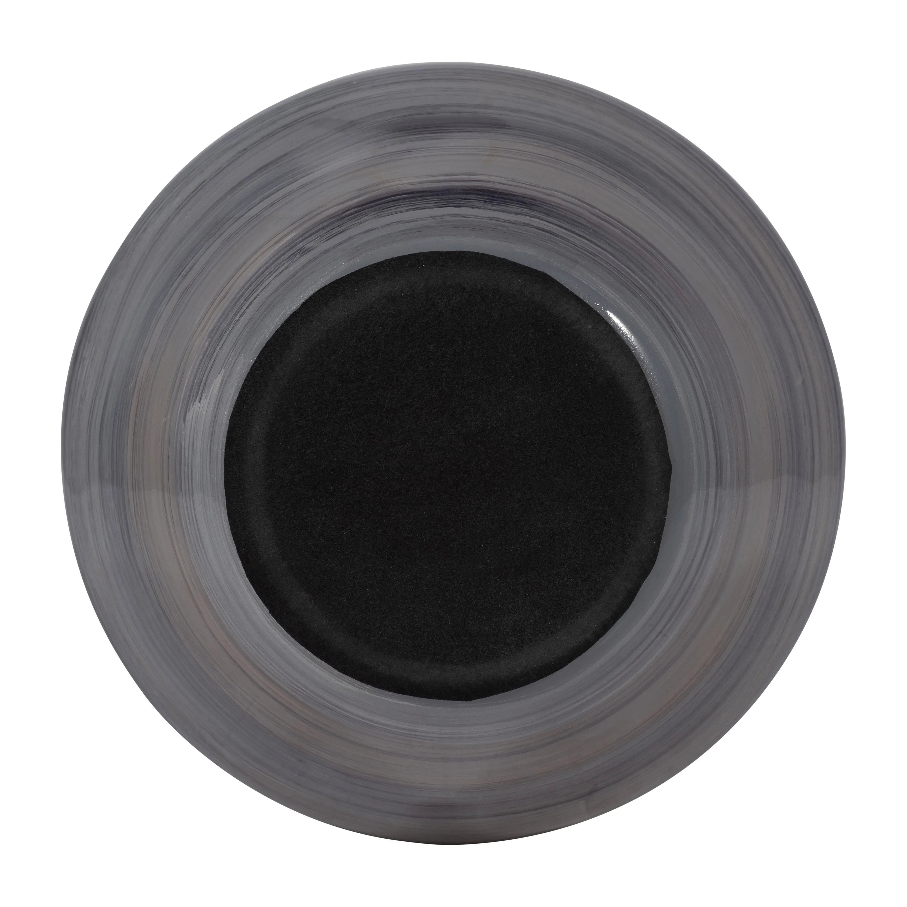 GLASS, 15" ENAMELED VASE, GRAY/BLACK