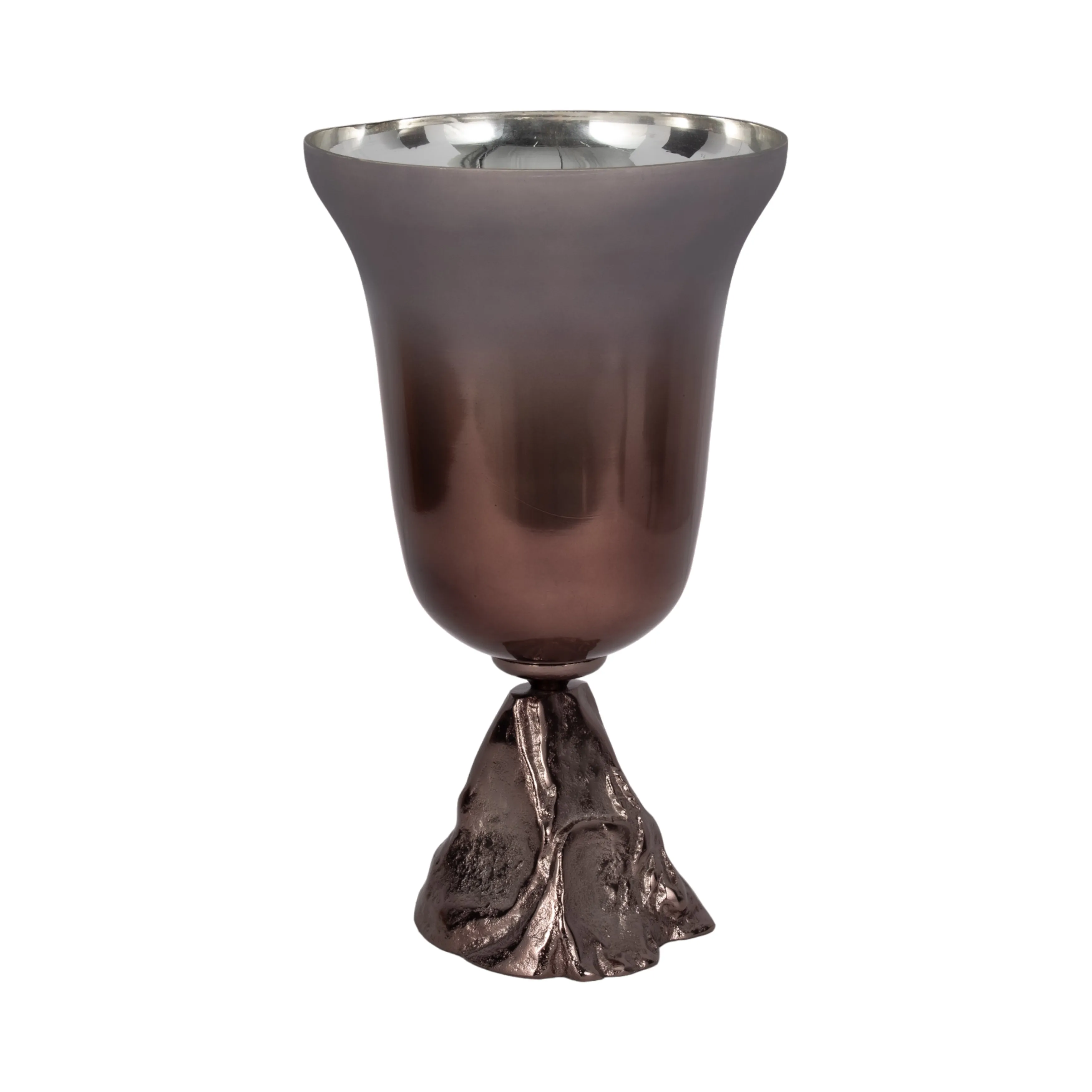 GLASS, 18" 2-TONE CHALICE VASE, METALLIC KD
