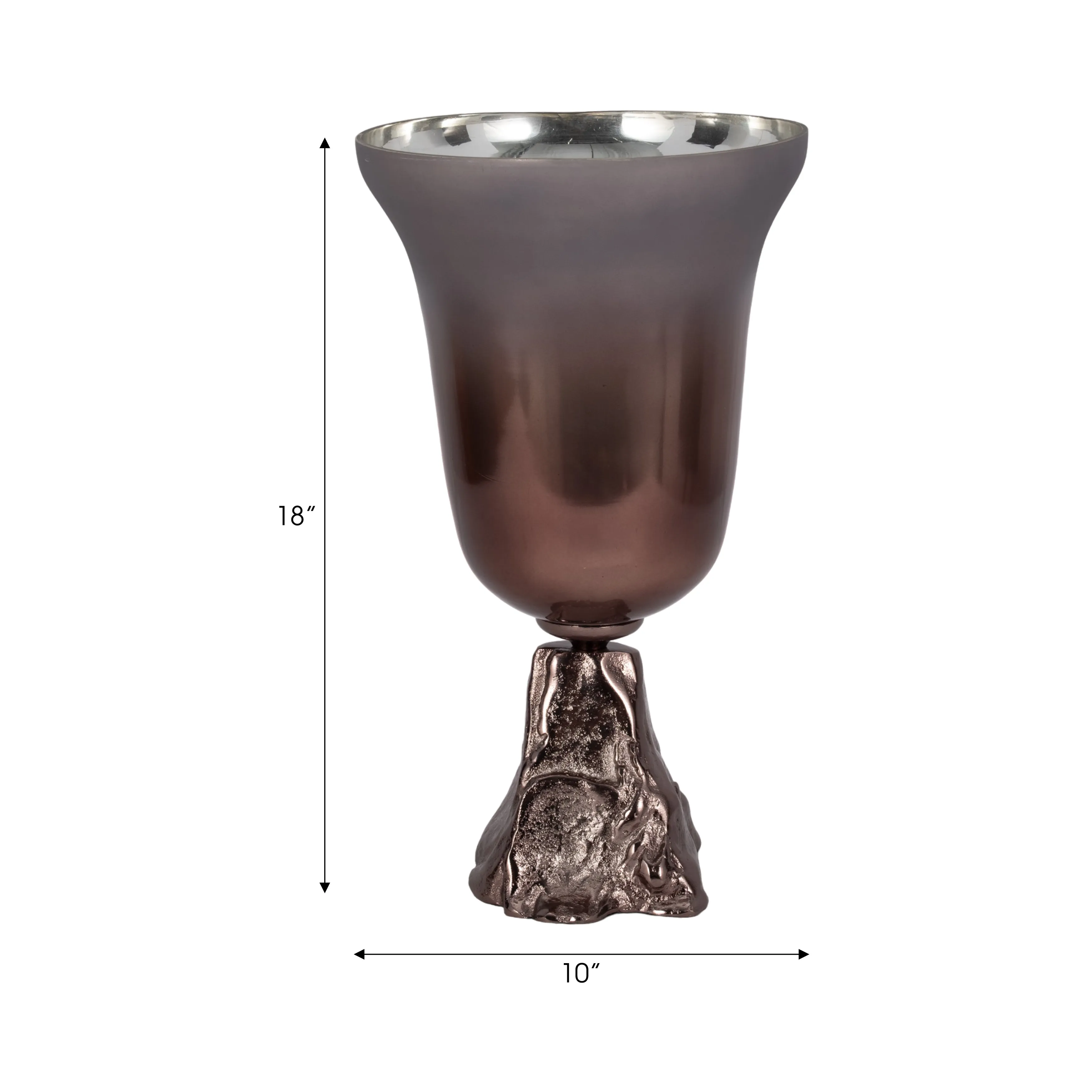GLASS, 18" 2-TONE CHALICE VASE, METALLIC KD