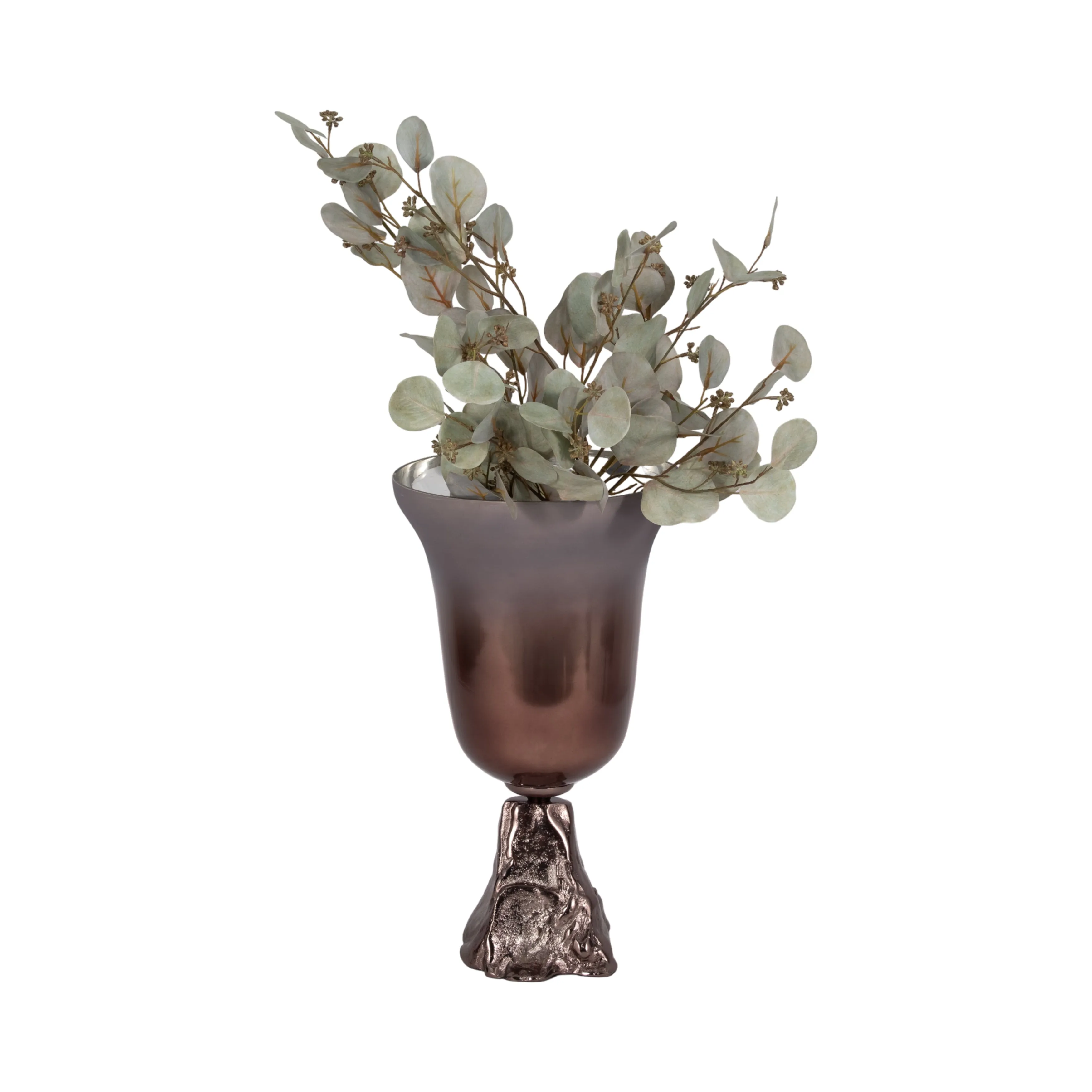 GLASS, 18" 2-TONE CHALICE VASE, METALLIC KD