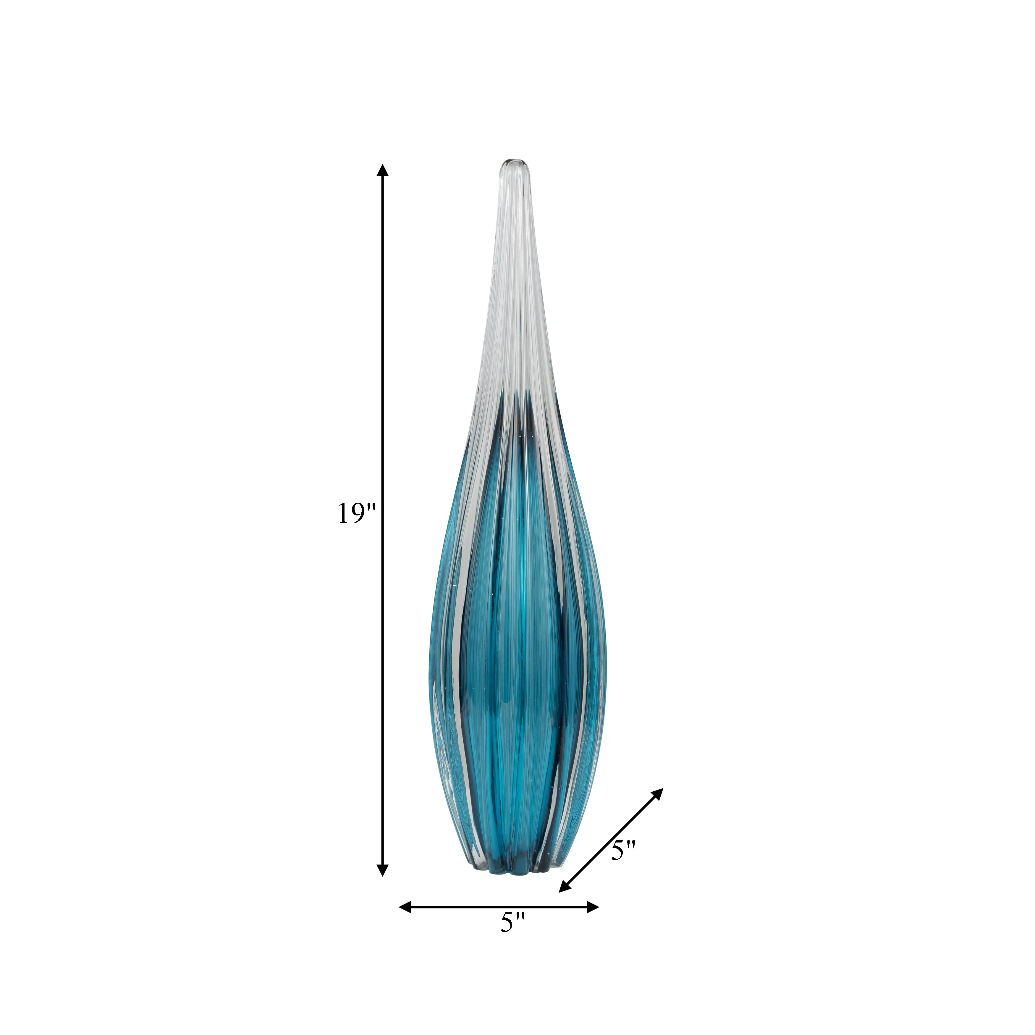 GLASS, 19" PAPERWEIGHT TEAL