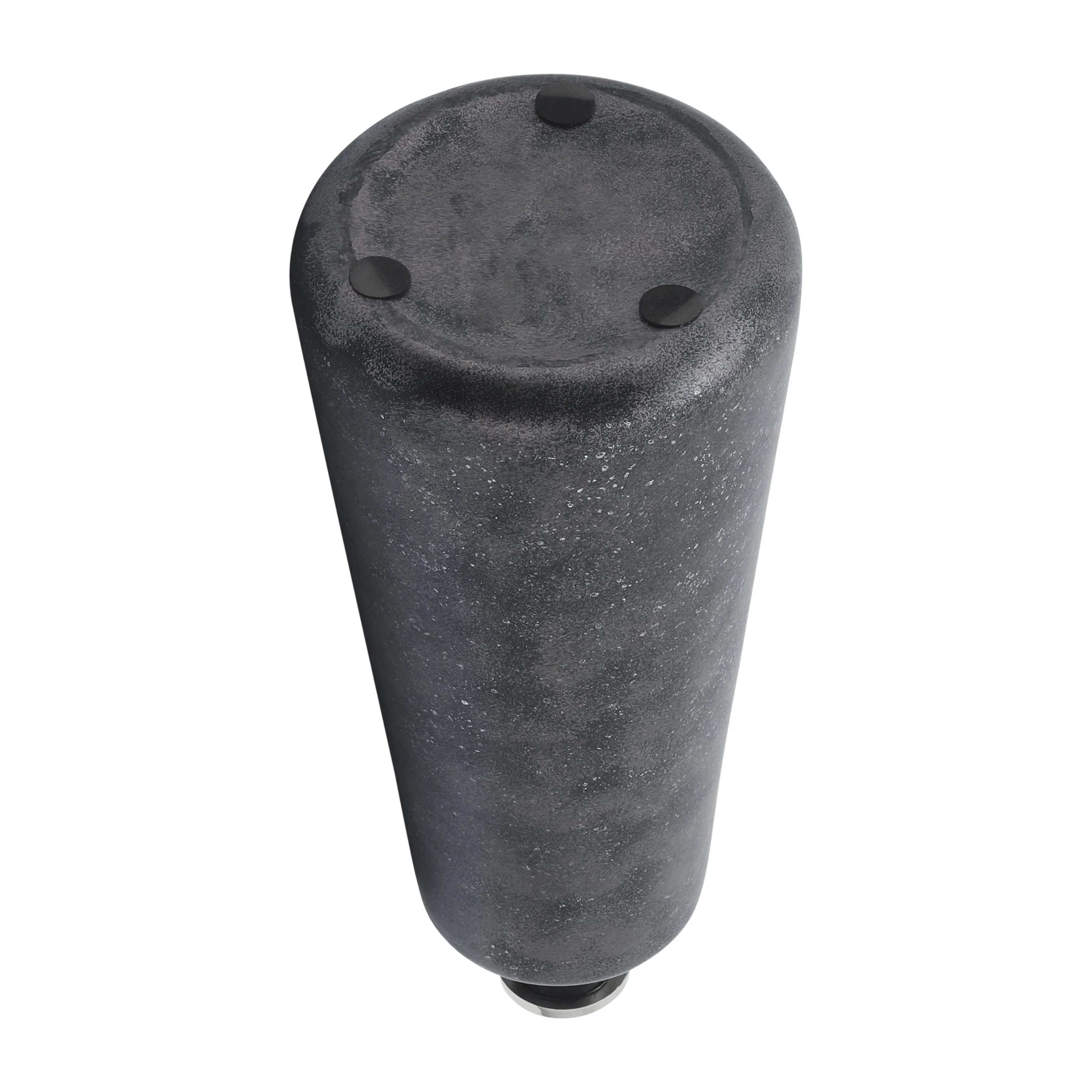GLASS, 21"H VASE W/ RING, BLACK