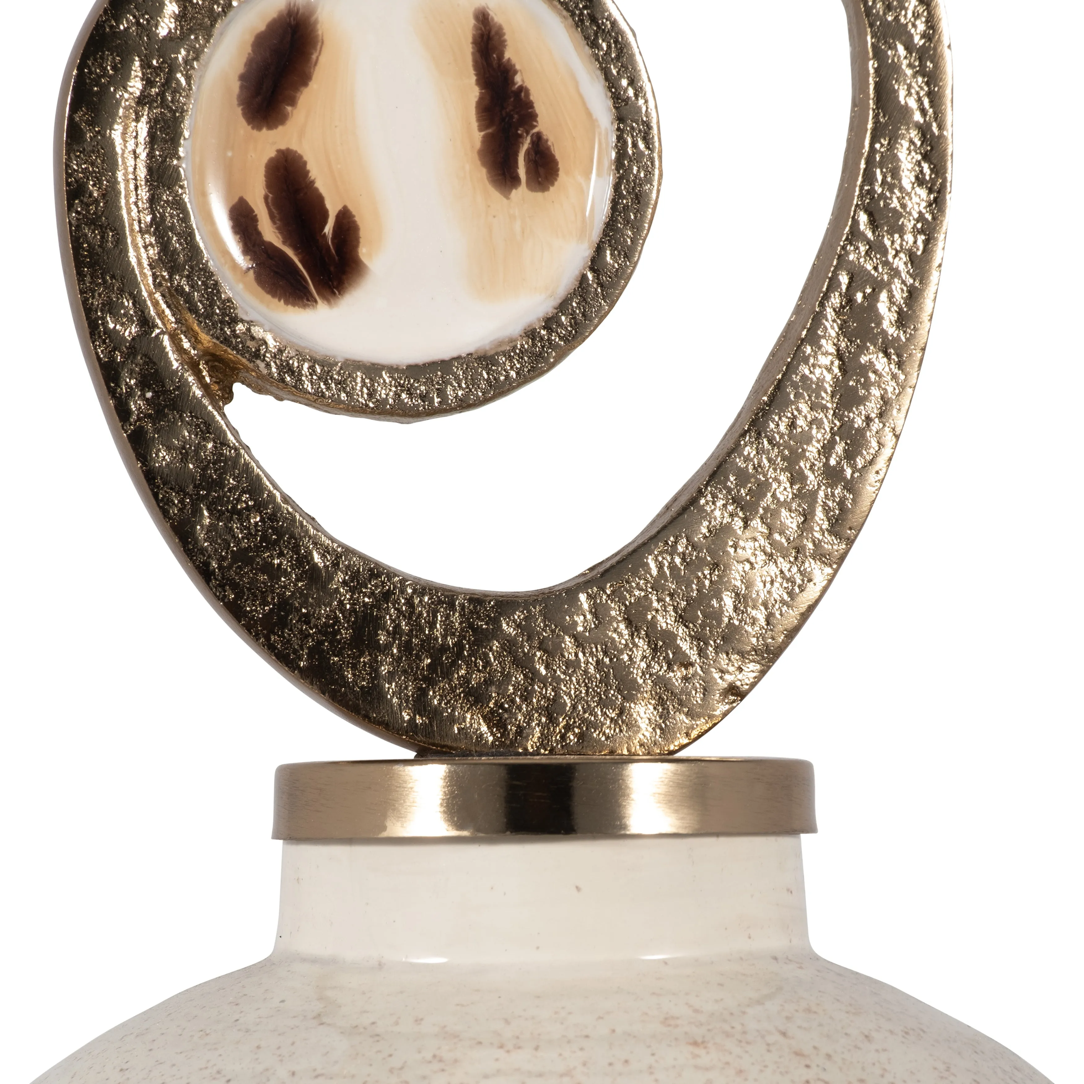 GLASS, 27" VASE METAL SWIRL TOPPER, 2-TONE BRONZE