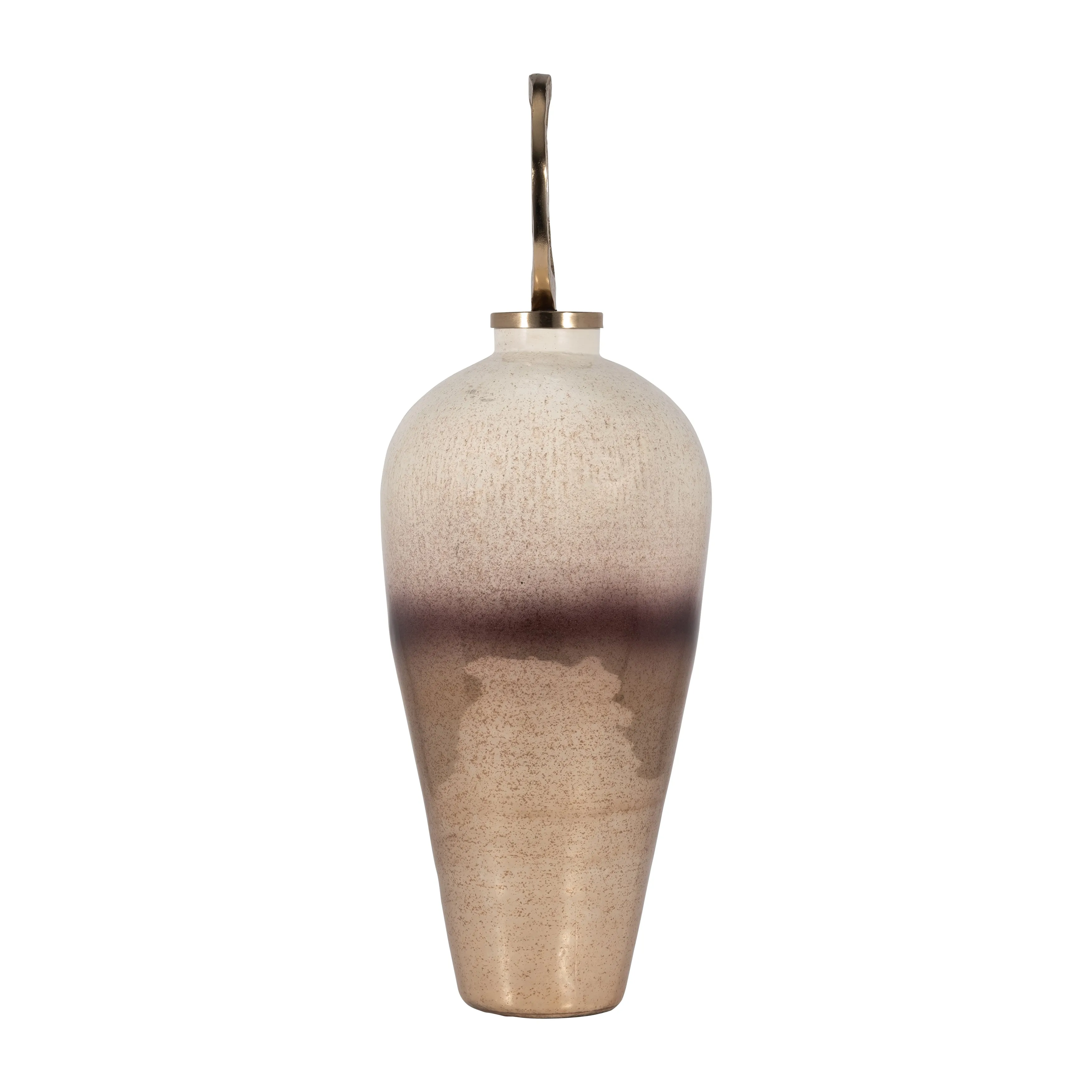 GLASS, 27" VASE METAL SWIRL TOPPER, 2-TONE BRONZE