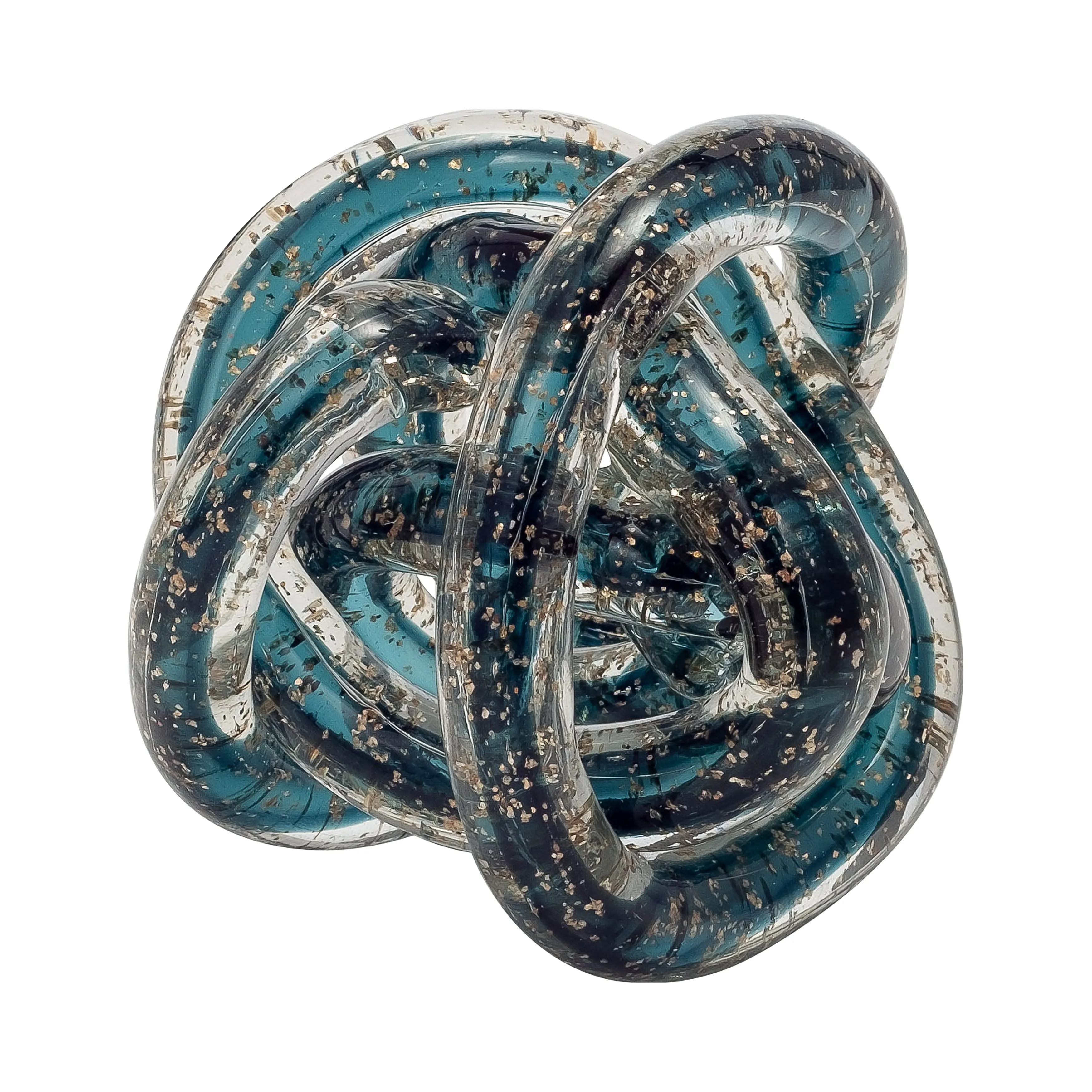 GLASS, 4" KNOT BLUE