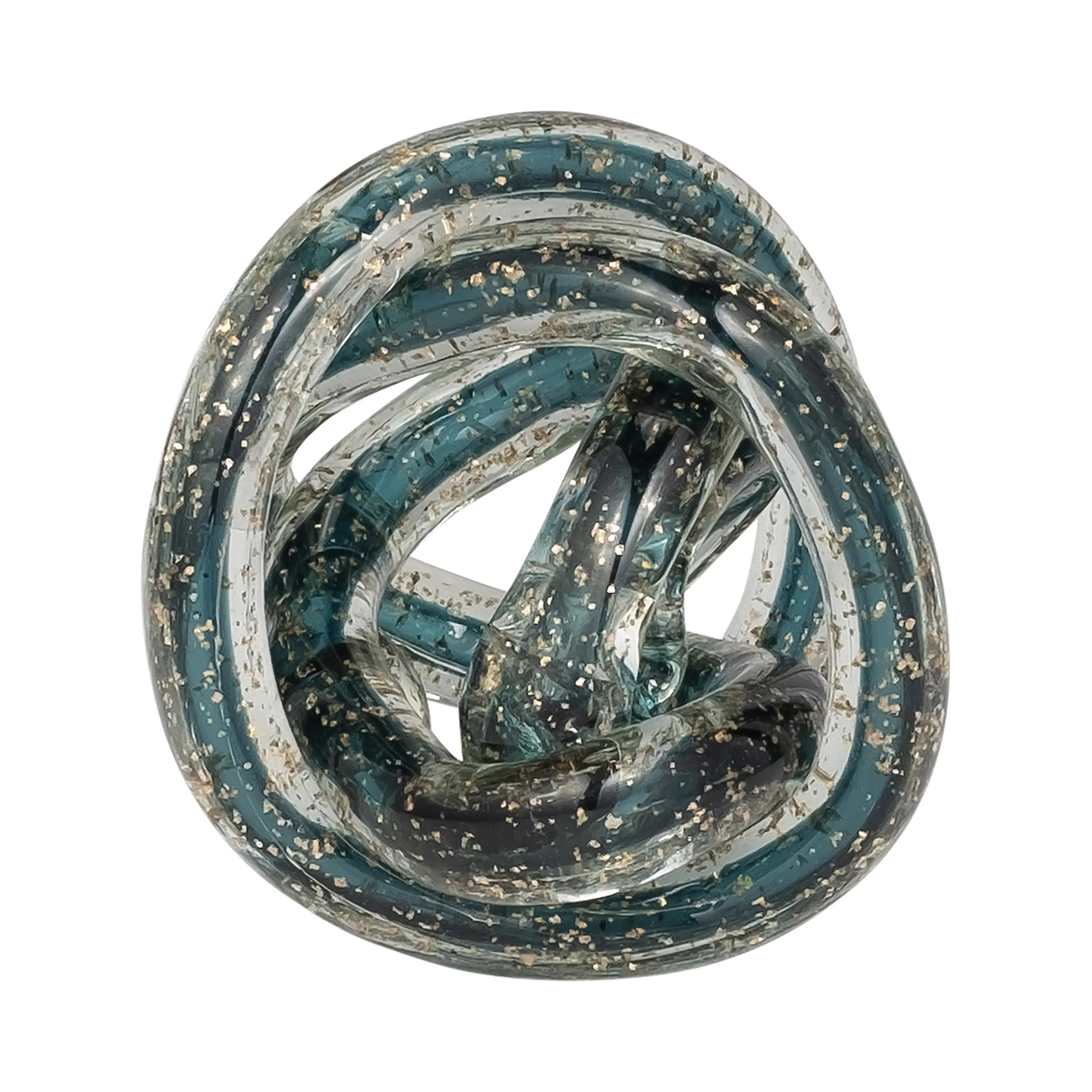 GLASS, 4" KNOT BLUE