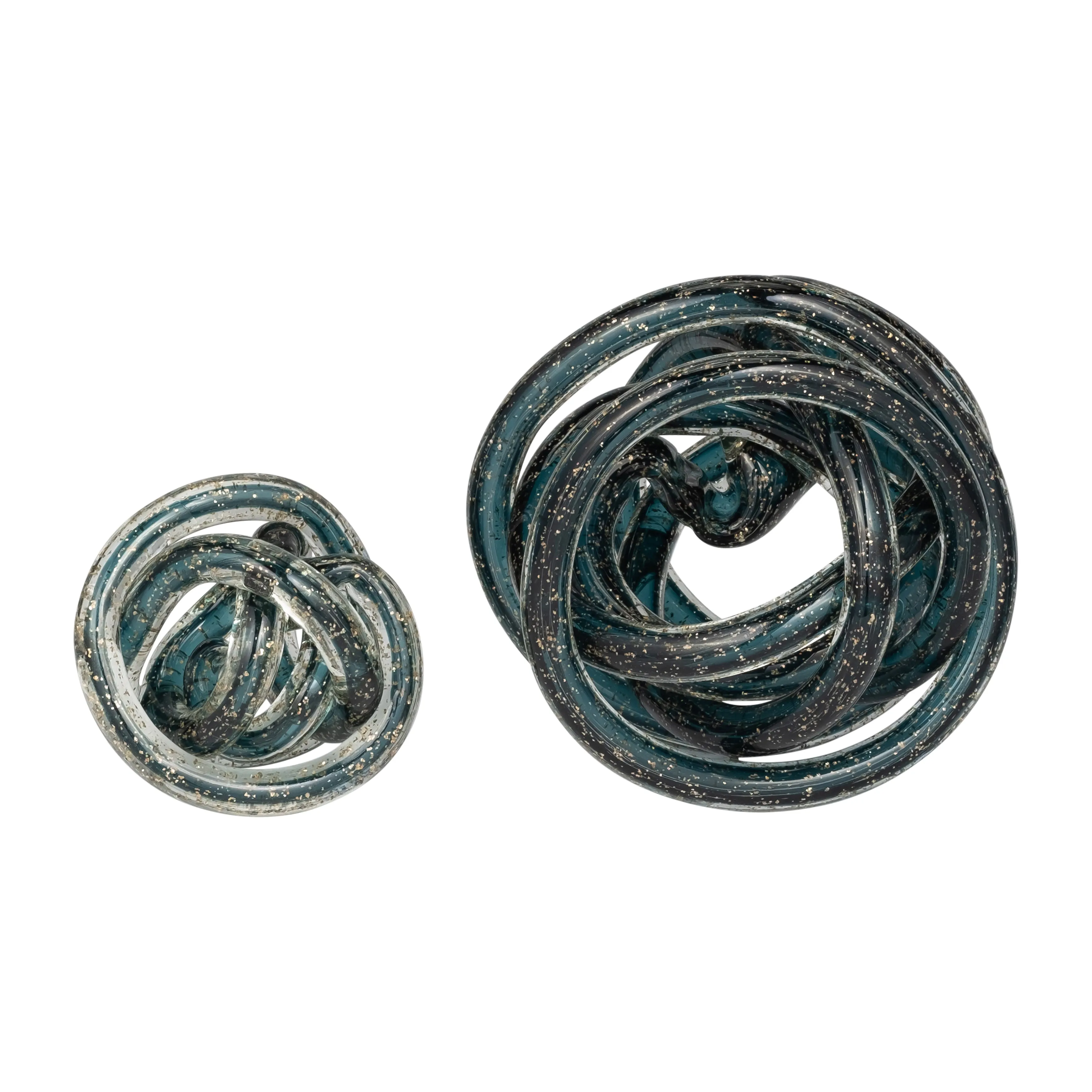 GLASS, 4" KNOT BLUE