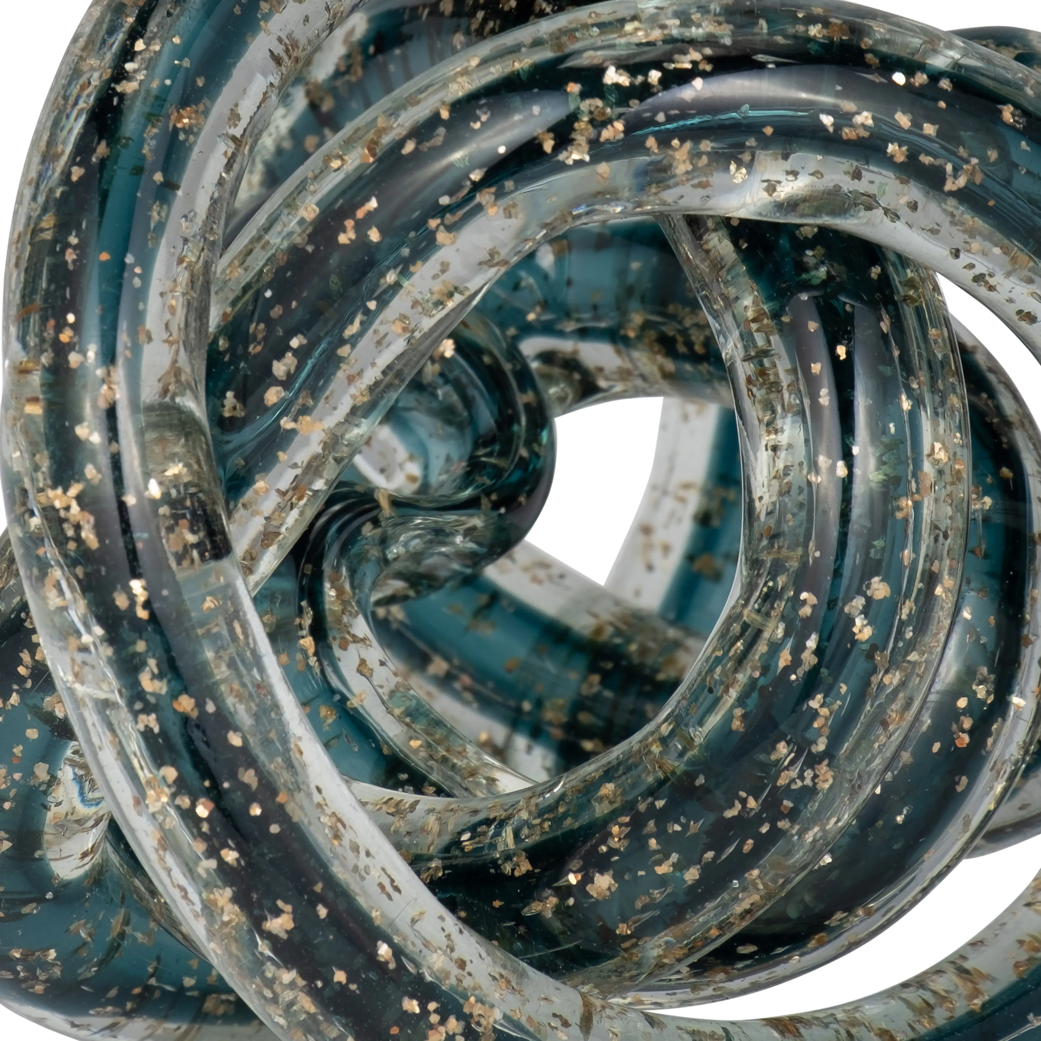 GLASS, 4" KNOT BLUE
