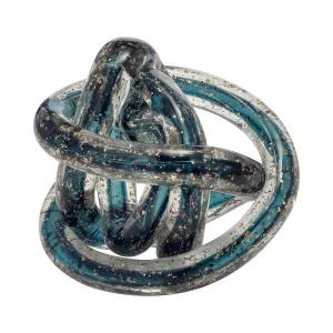 GLASS, 4" KNOT BLUE