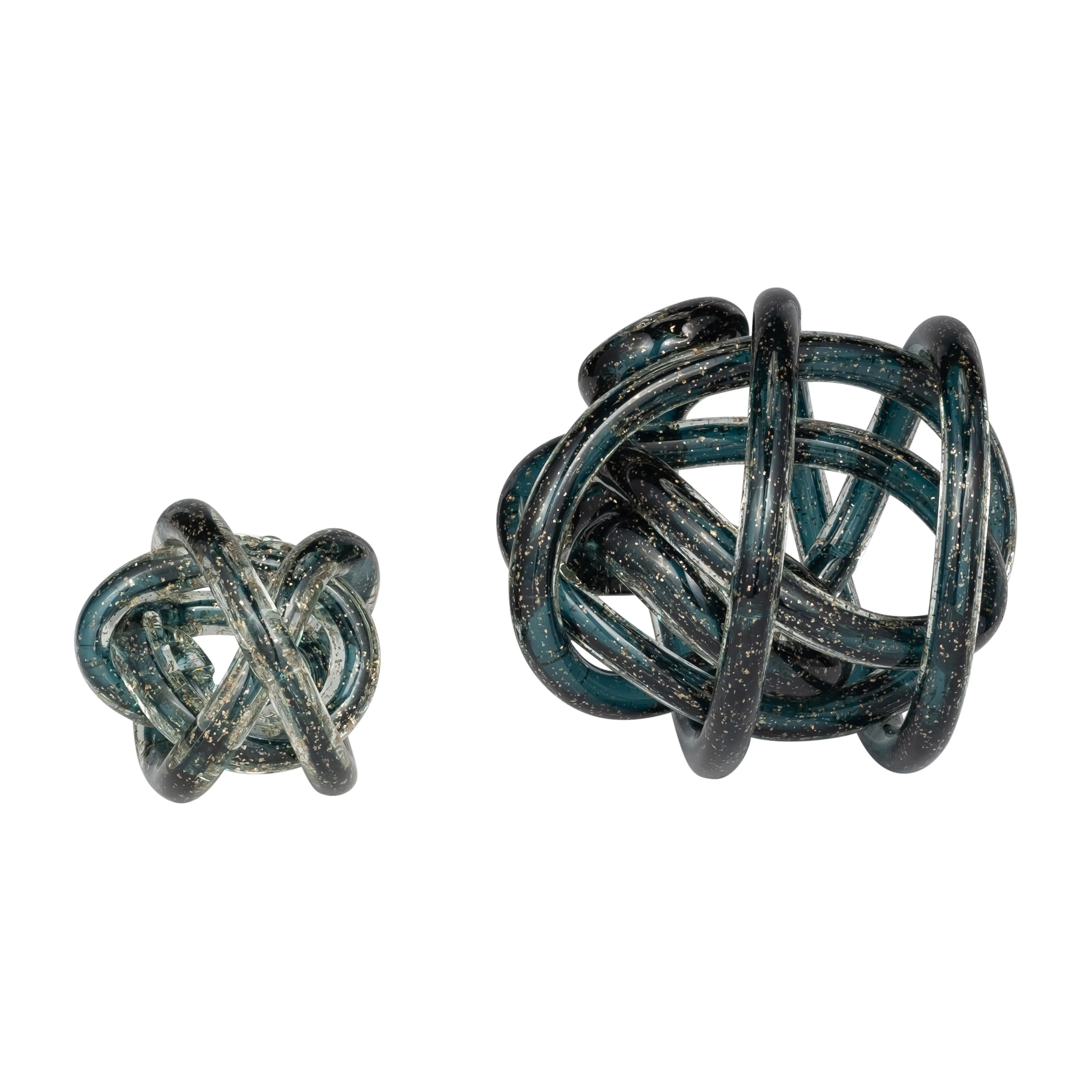 GLASS, 4" KNOT BLUE