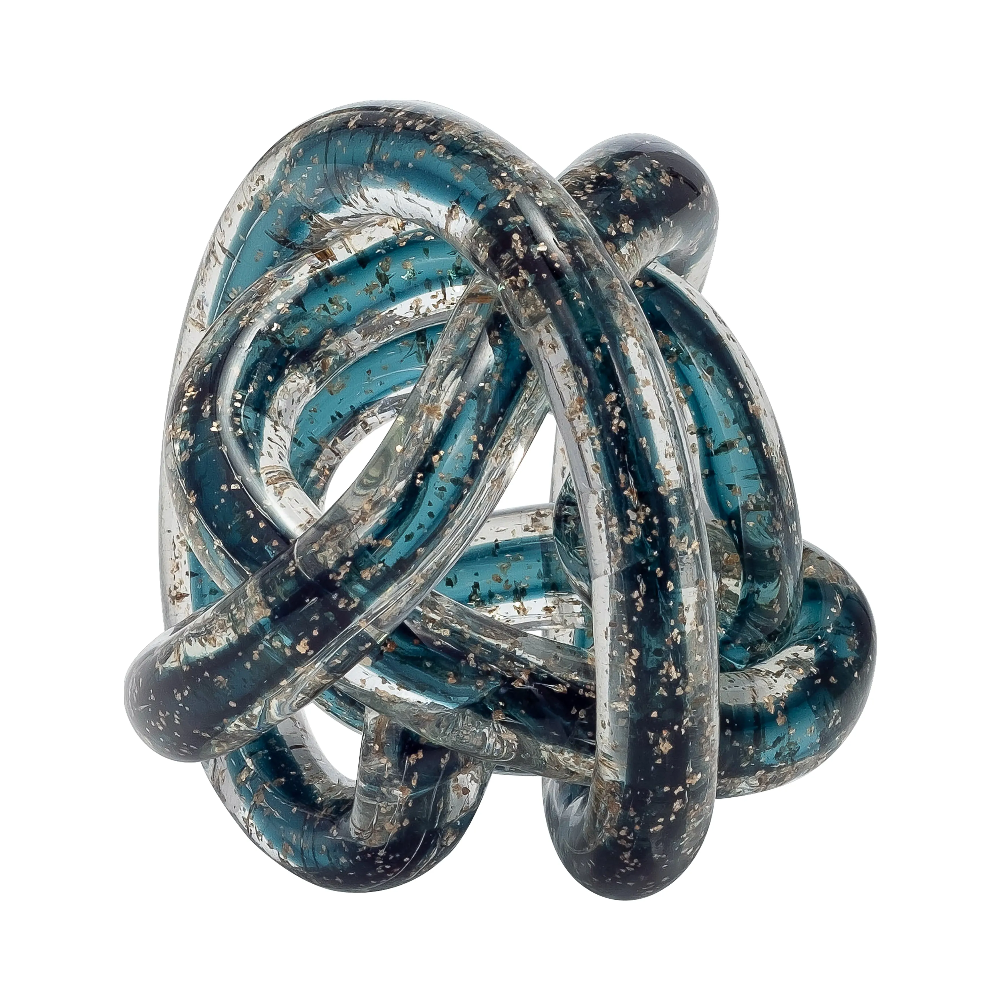 GLASS, 4" KNOT BLUE