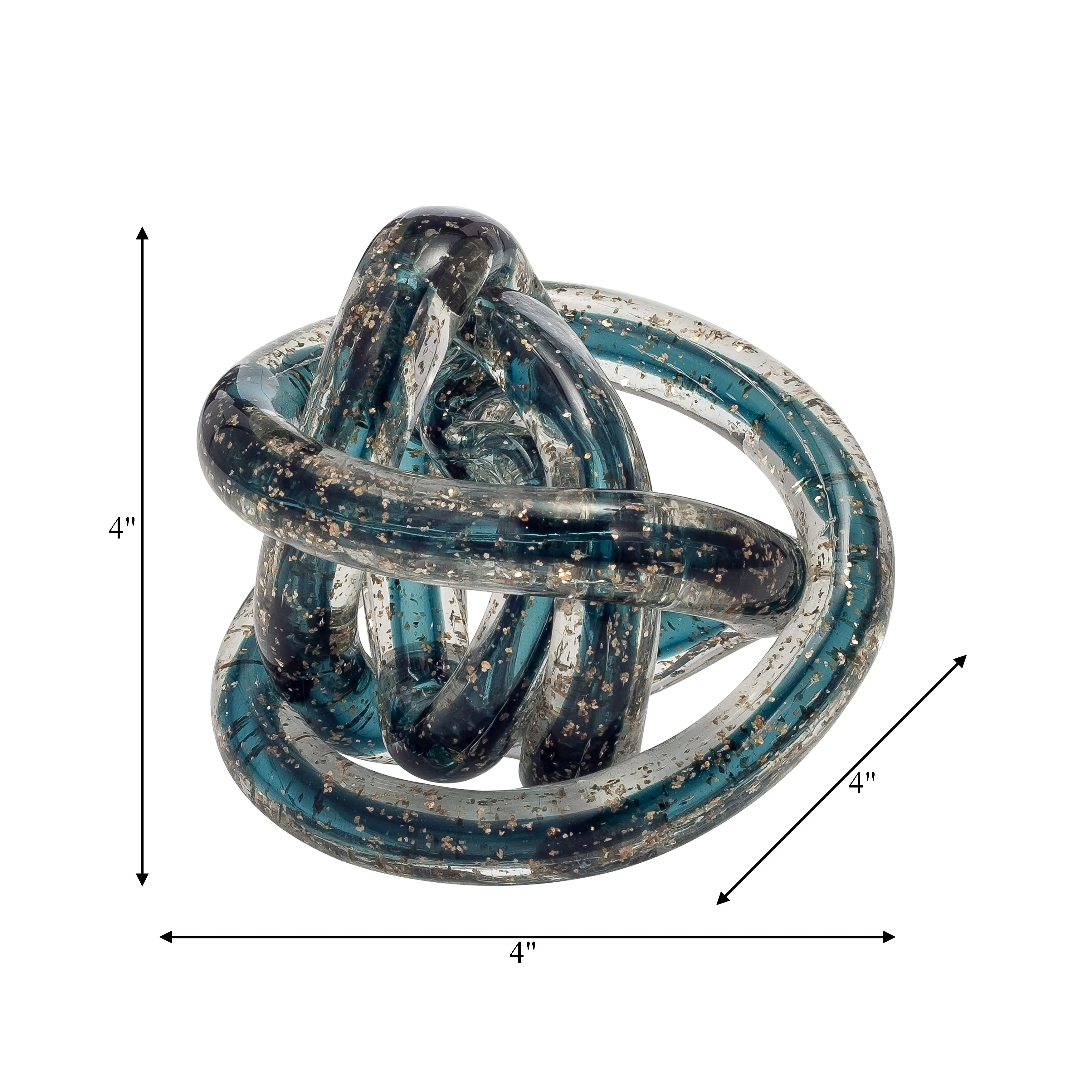 GLASS, 4" KNOT BLUE