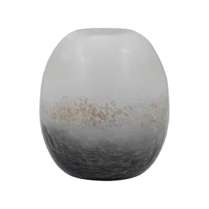 GLASS, 8" CRACKLE VASE, MULTI