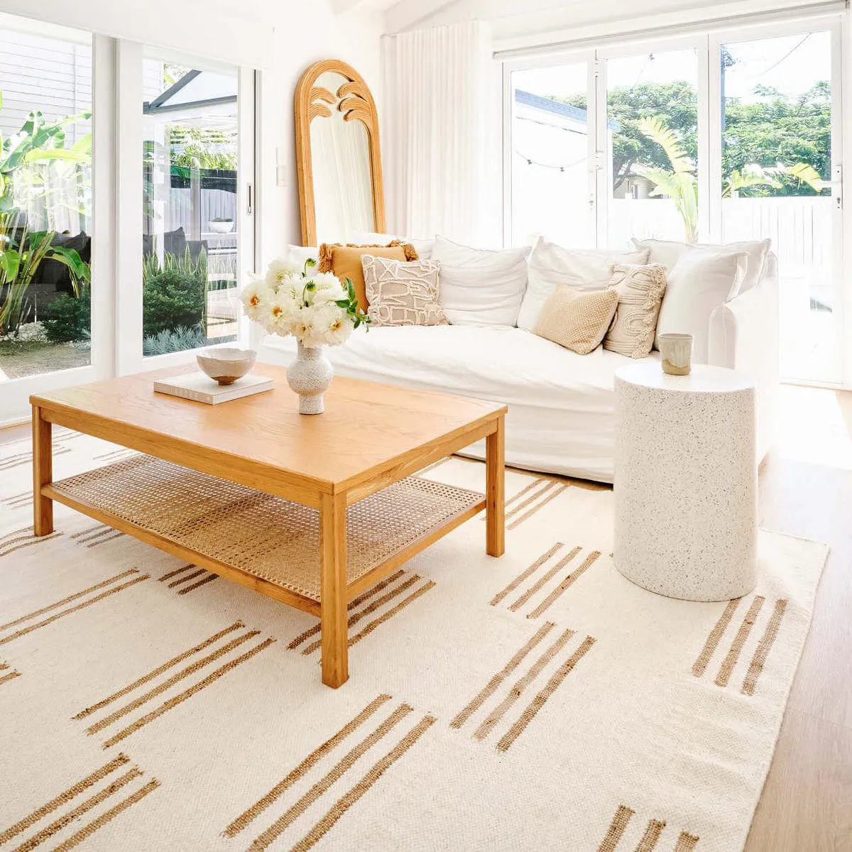 Hendrix Asymmetrical Striped Jute Wool Rug