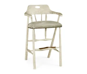 JC Edited - Casually Country Collection - Smokers Style Whitewash Driftwood Bar Stool
