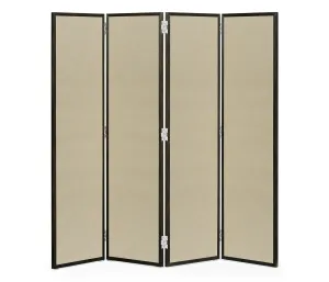 JC Modern - Campaign Collection - Campaign Style Dark Santos Rosewood Screen, Upholstered in MAZO