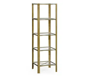 JC Modern - Cosmo Collection - Brass & Glass Five Tier tagre