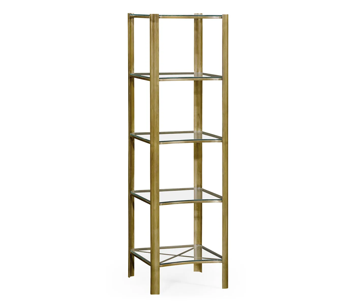 JC Modern - Cosmo Collection - Brass & Glass Five Tier tagre