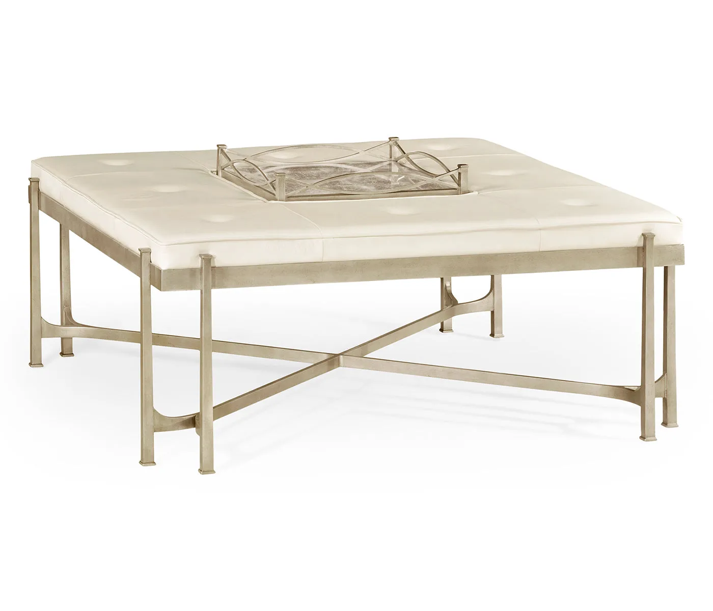 JC Modern - Luxe Collection - glomis and Silver Iron Cocktail Ottoman