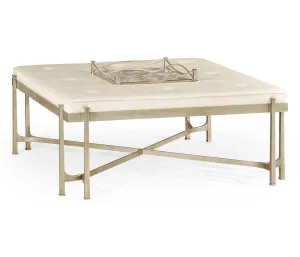 JC Modern - Luxe Collection - glomis and Silver Iron Cocktail Ottoman