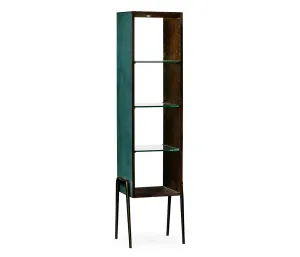 JC Modern - Luxe Collection - Teal Faux Shagreen and Bronze Legged tagre