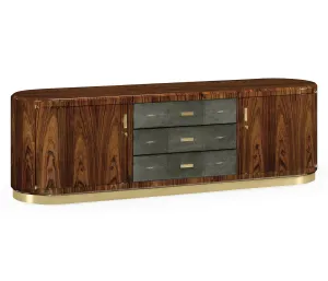 JC Modern - Santos Collection - Art Deco Satin Rosewood TV Entertaiment
