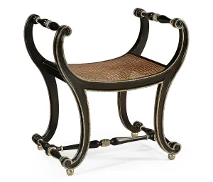 Knightsbridge Collection - CurvedCharcoal & Gilded Stool