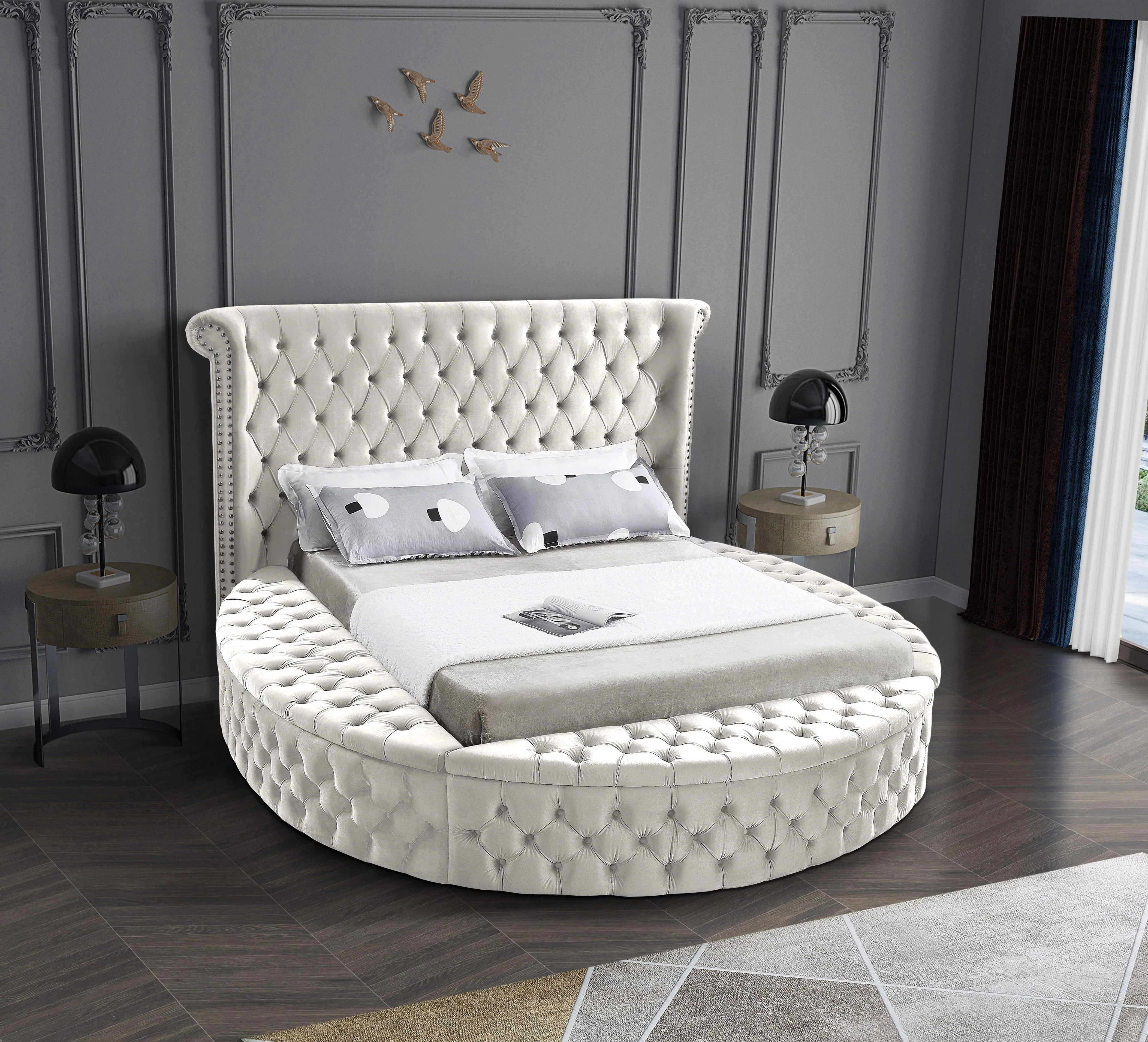 Luxus Cream Velvet Full Bed (3 Boxes)