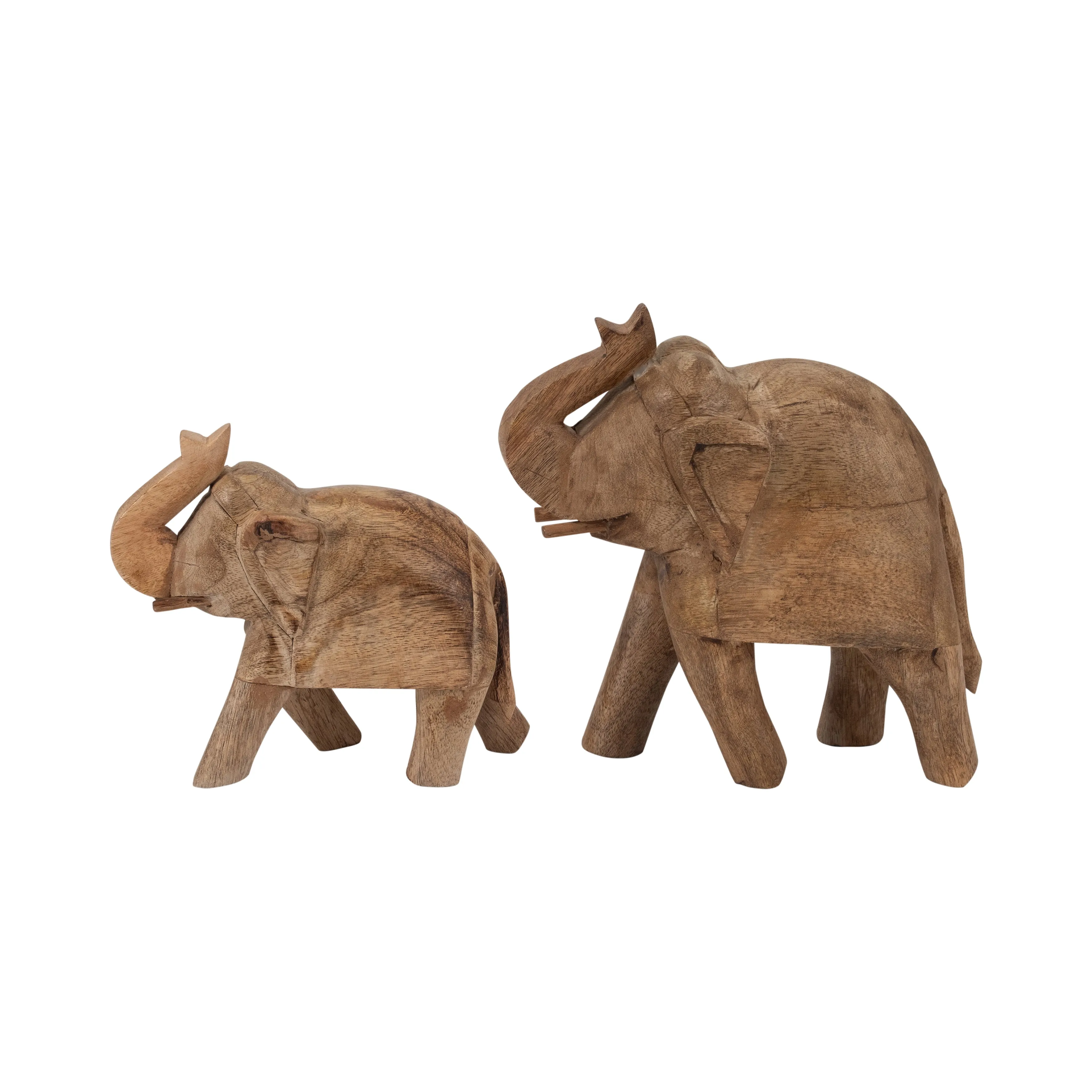 Mango Wood, 7" Elephant, Brown