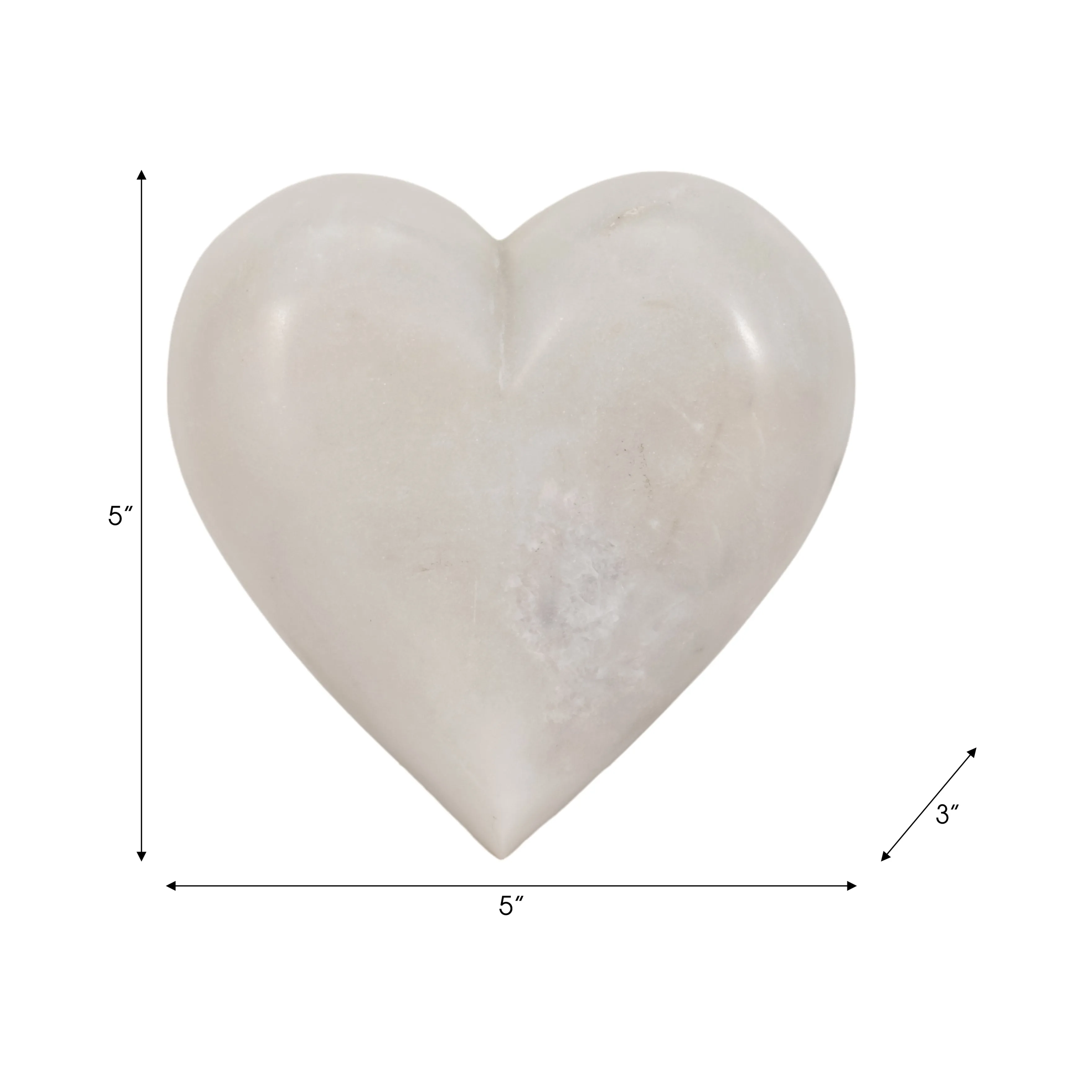 MARBLE, 5" HEART, WHITE