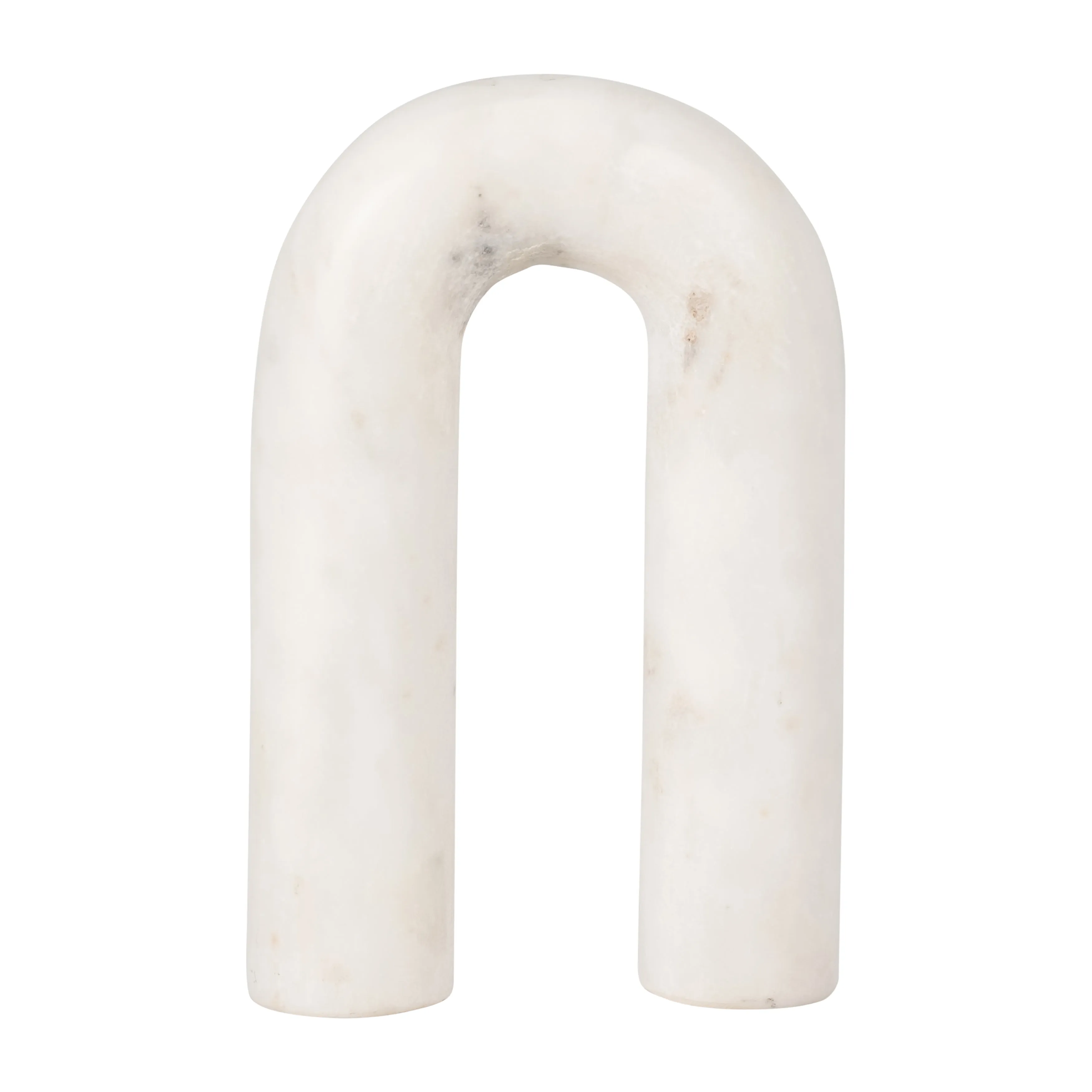 MARBLE, 8" ROUNDED HORSESHOE TABLE TOP DECO, WHITE
