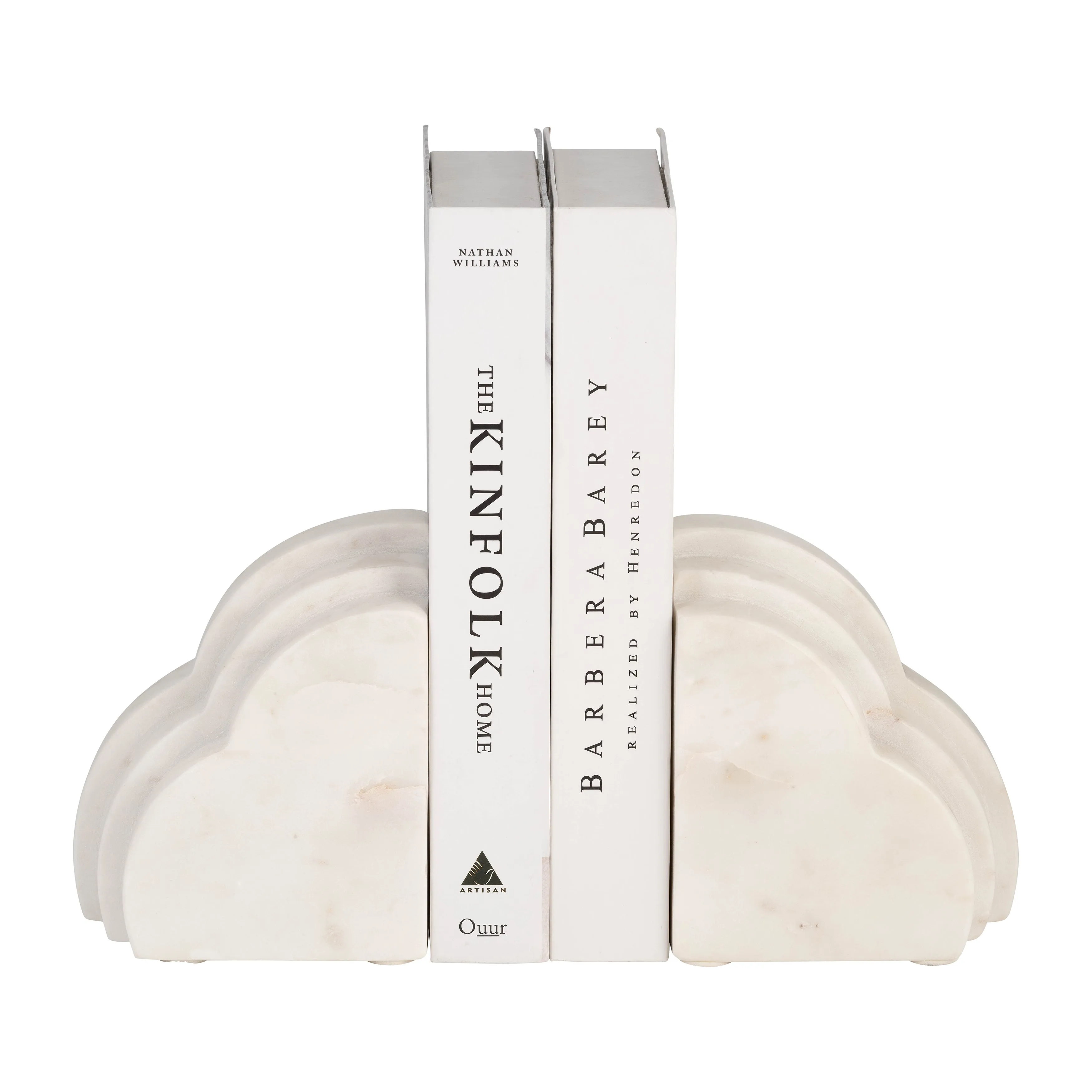 MARBLE, S/2 6"H RAINBOW BOOKENDS, WHITE