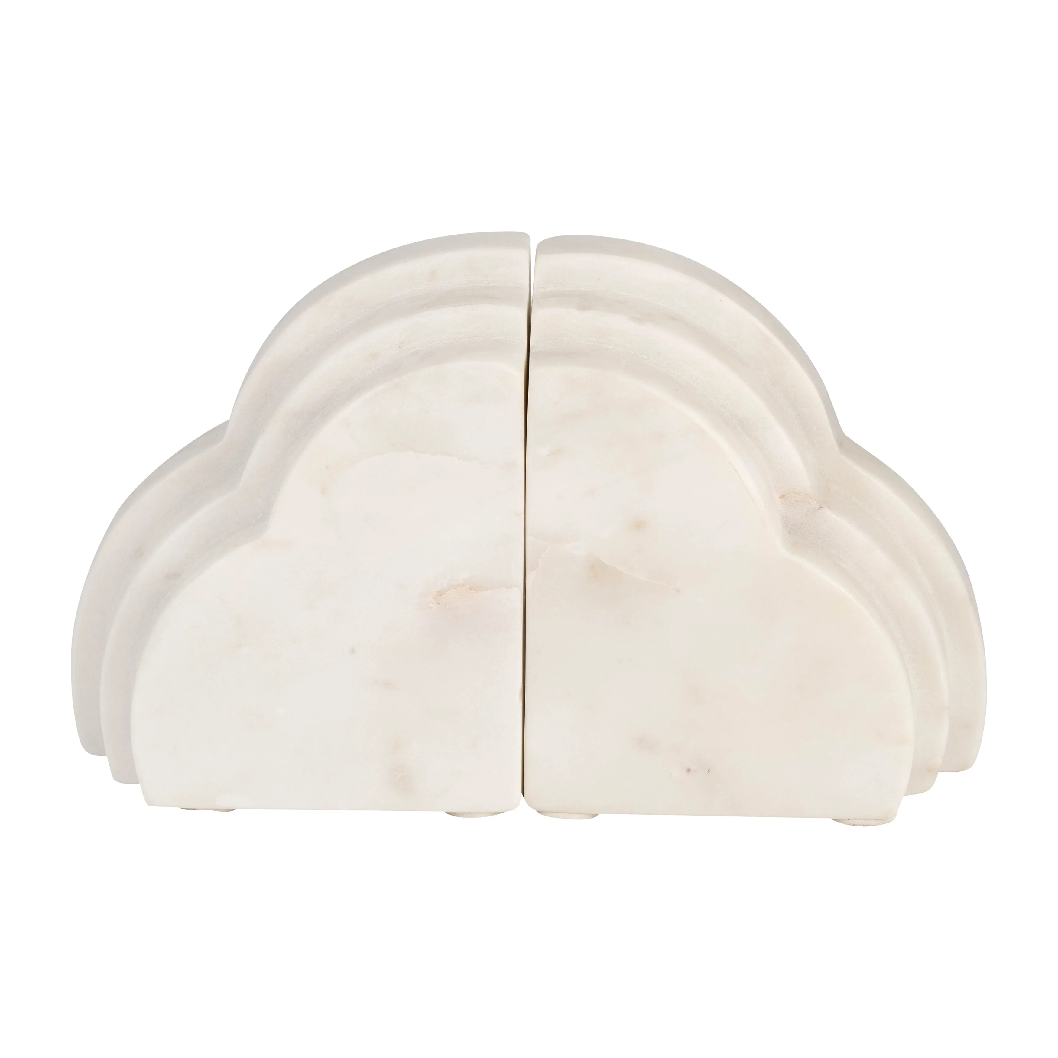 MARBLE, S/2 6"H RAINBOW BOOKENDS, WHITE
